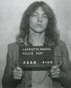 1982 mug shot just before leaving permanently for Los Angeles