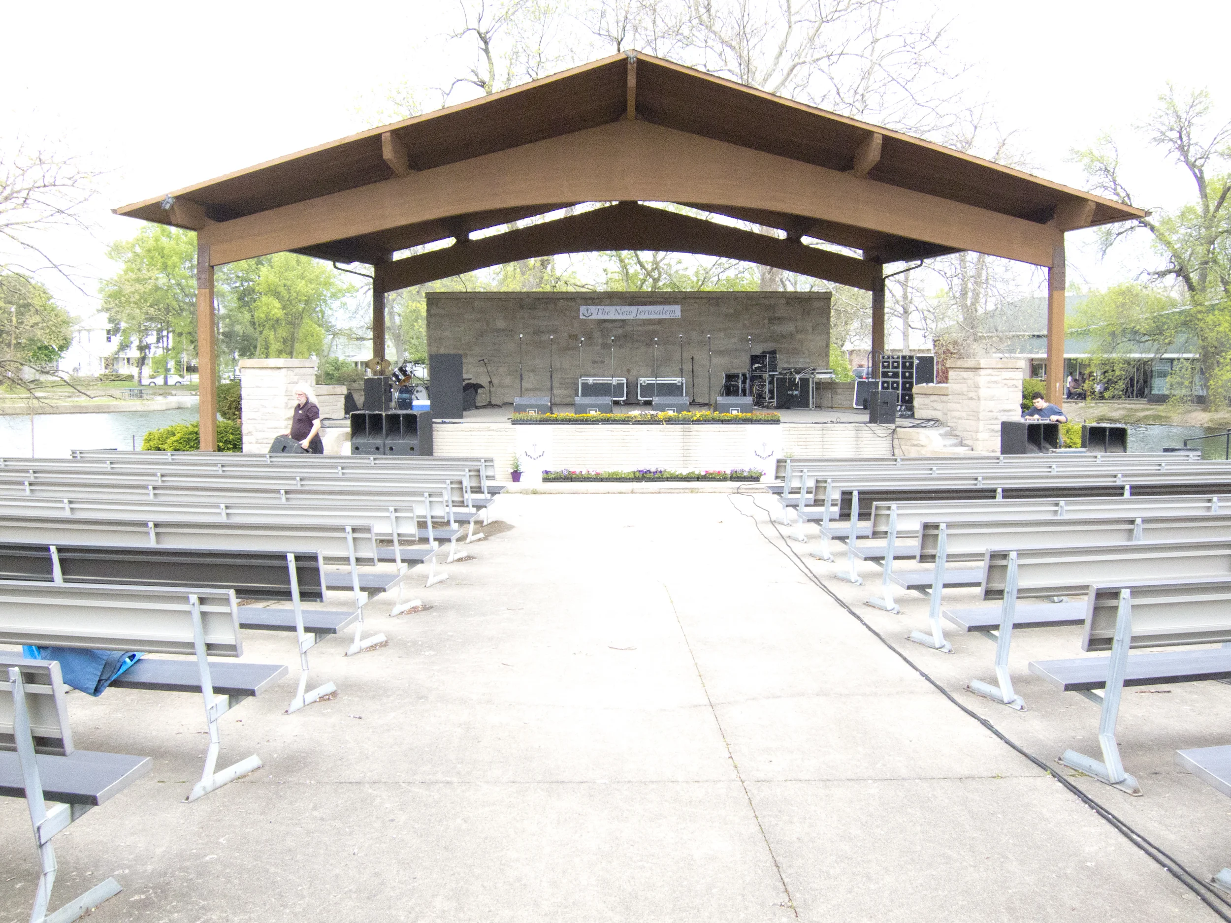 Memorial Island's amphitheater in Columbian Park