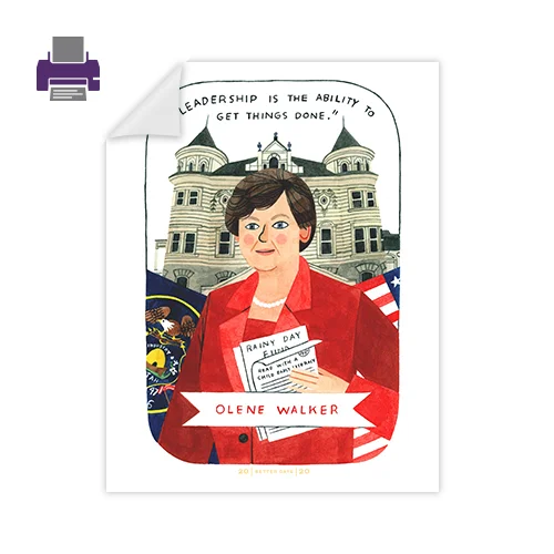 Illustrated Poster Download - Olene Walker