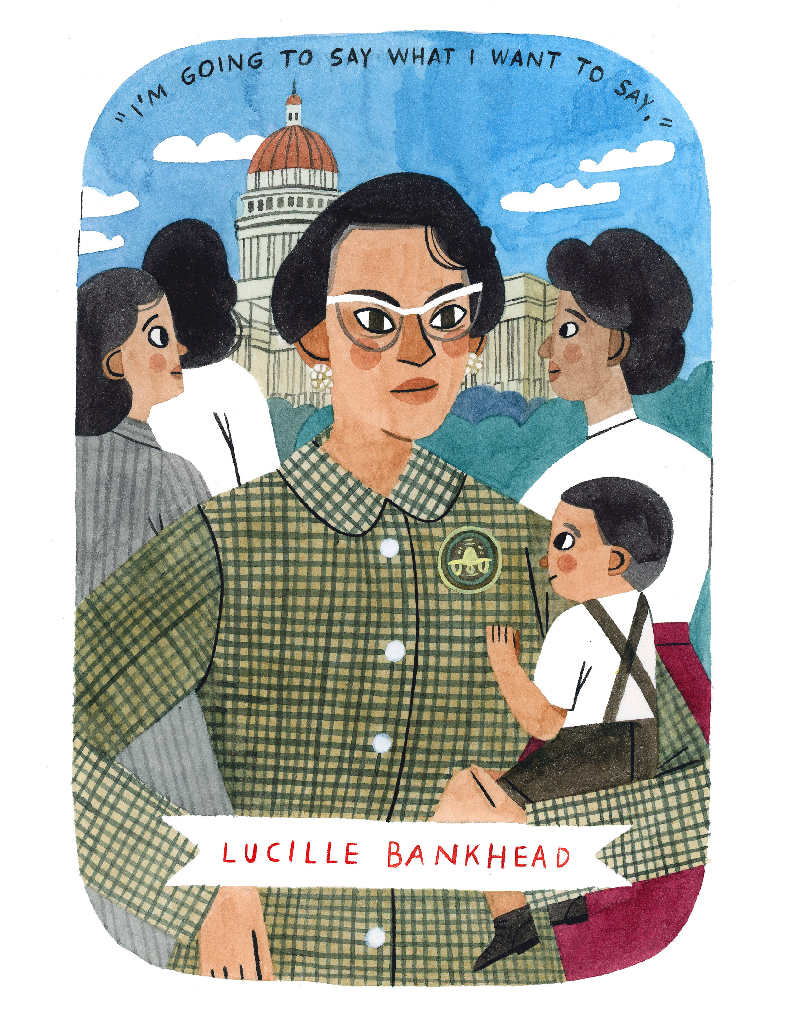 Illustrated Poster Download  - Lucille Bankhead