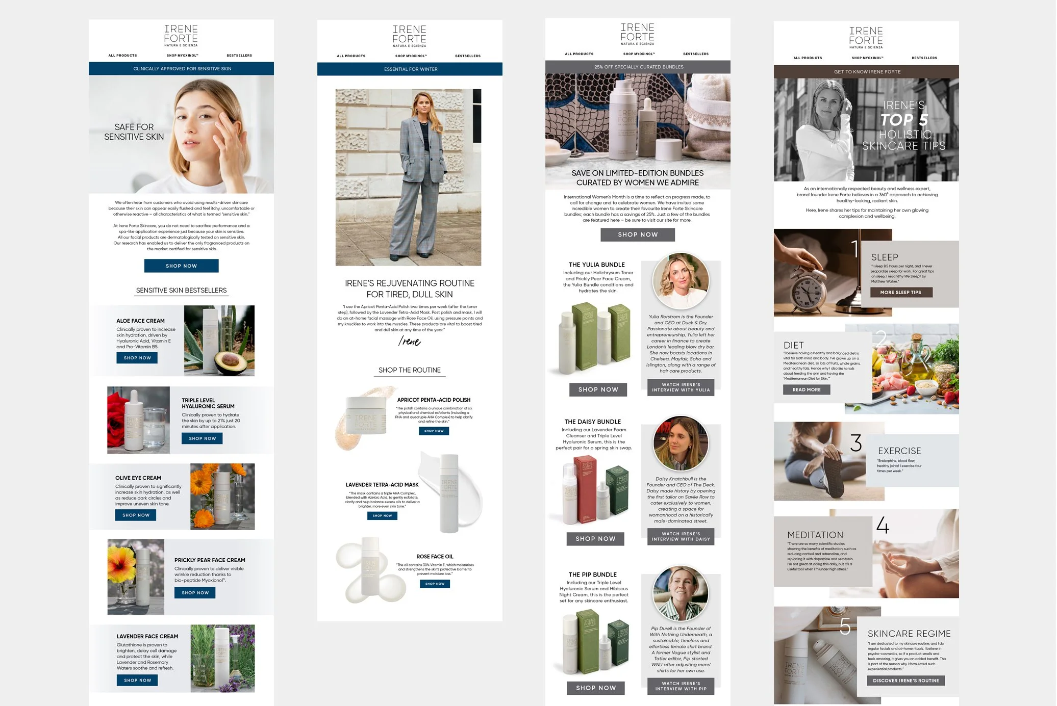 Email Blasts for Irene Forte Skincare