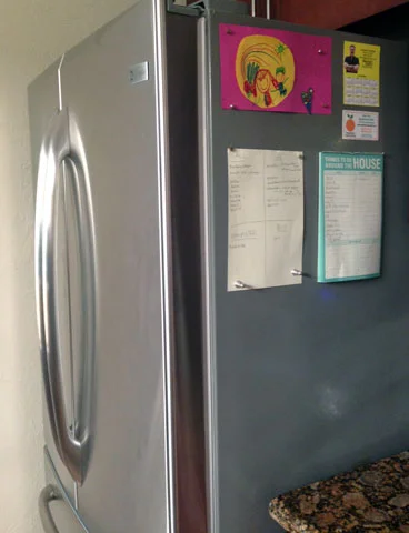 &nbsp;A single, well-displayed favorite work of art honors your child's creativity while keeping the kitchen looking neat.&nbsp;