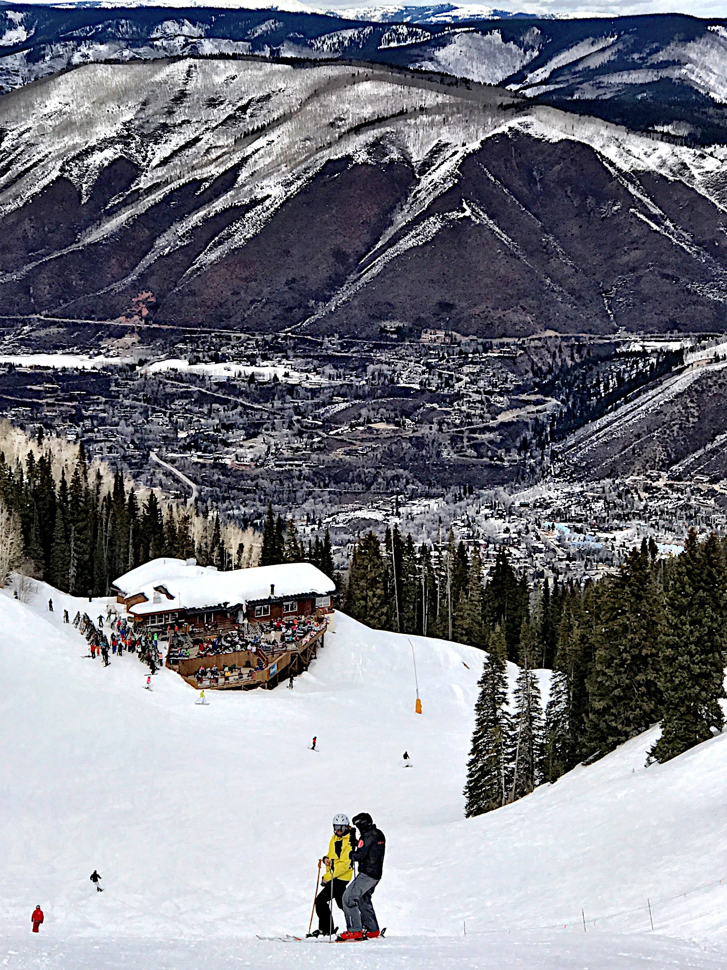 Love Bonnie’s, and after a late lunch on the deck, skiing down to the base, with killer views of town Janet O’Grady