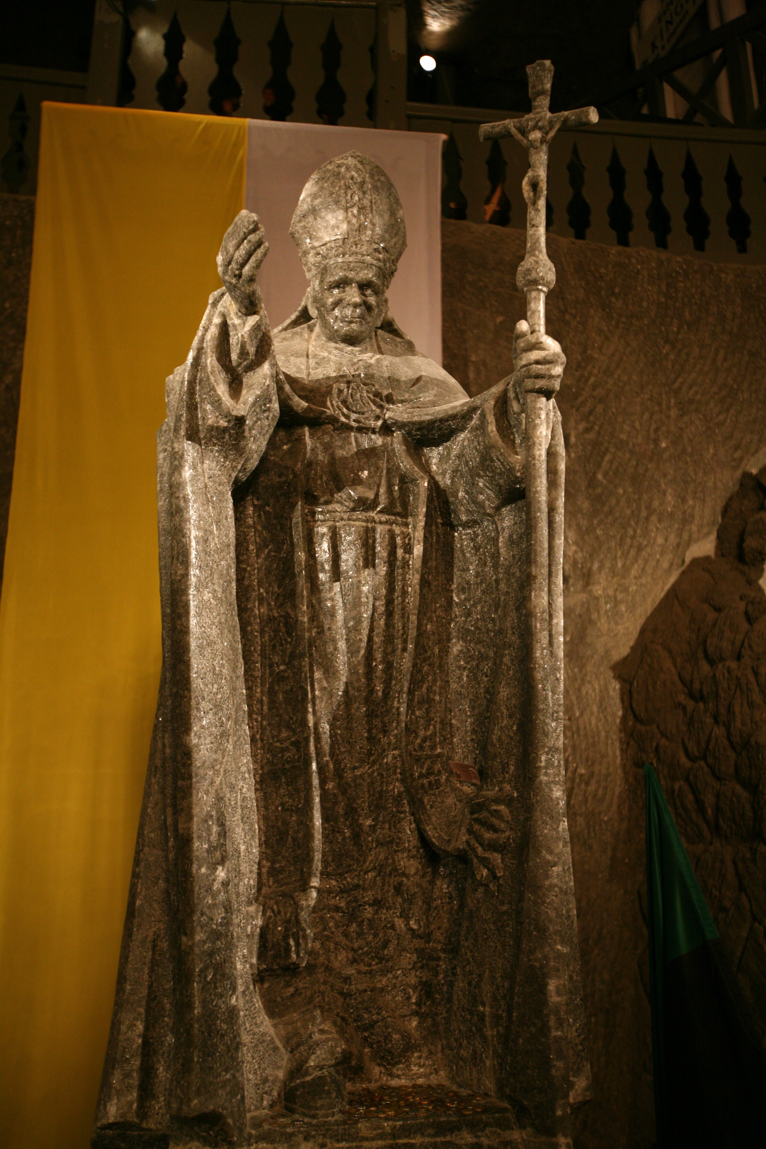 A recent addition is a carving of Pope John Paul II, native of Poland 