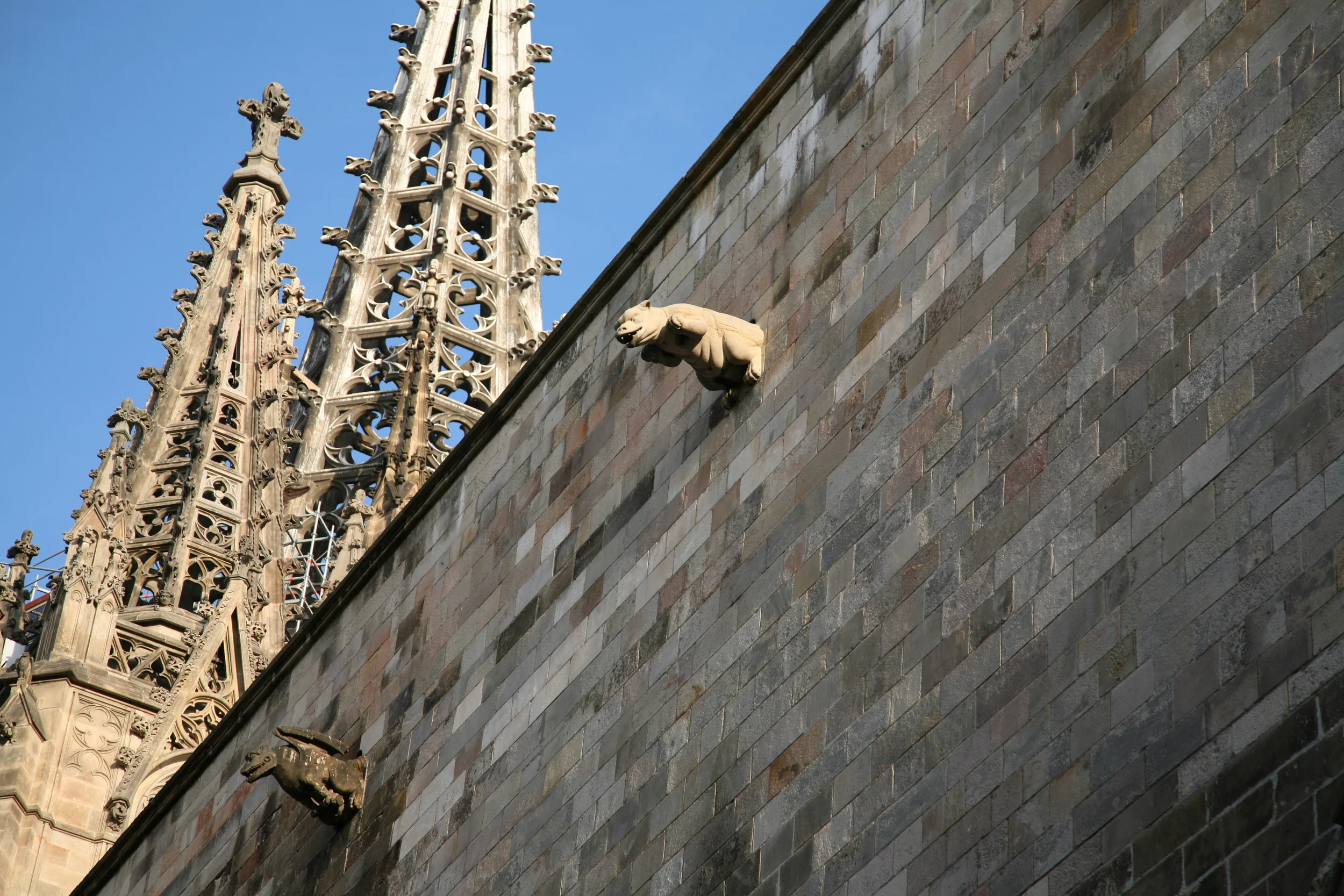  One of the few views of Barcelona cathedral with a crane or awning 