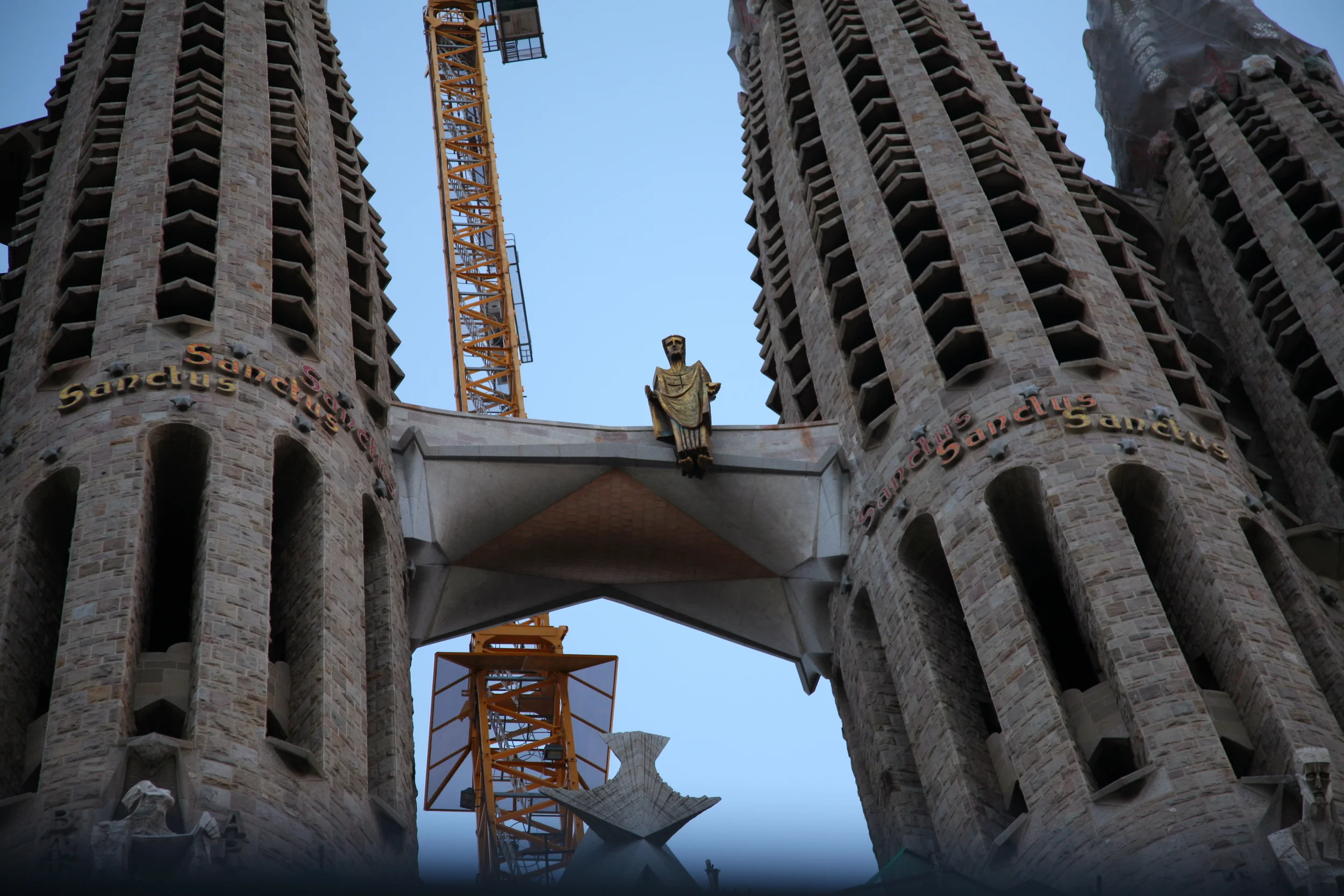  One of many views with cranes; progress has been slow, but definitely an interesting structure 