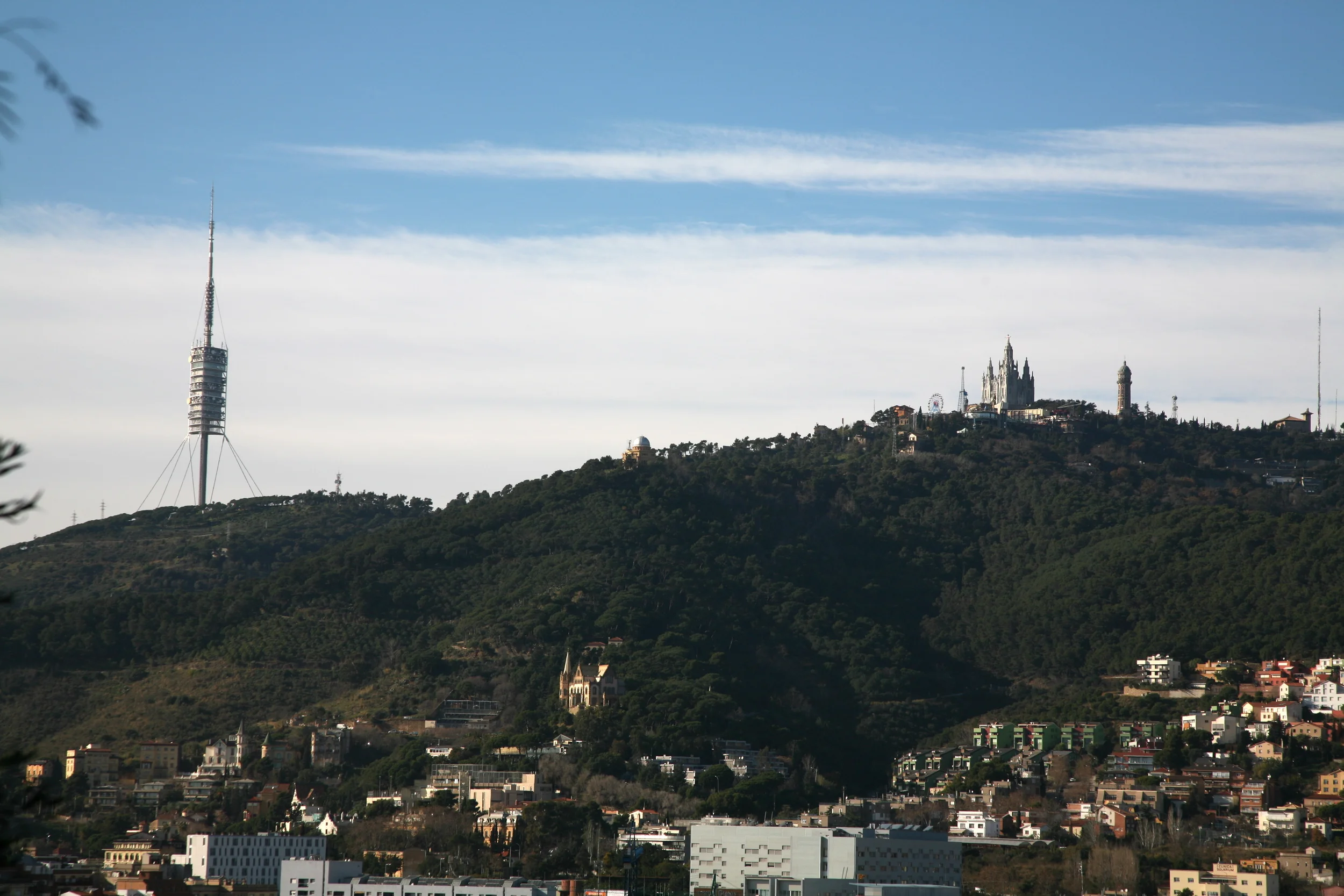  Looking up to Tibidabo and the Torre de Collserola communication tower 