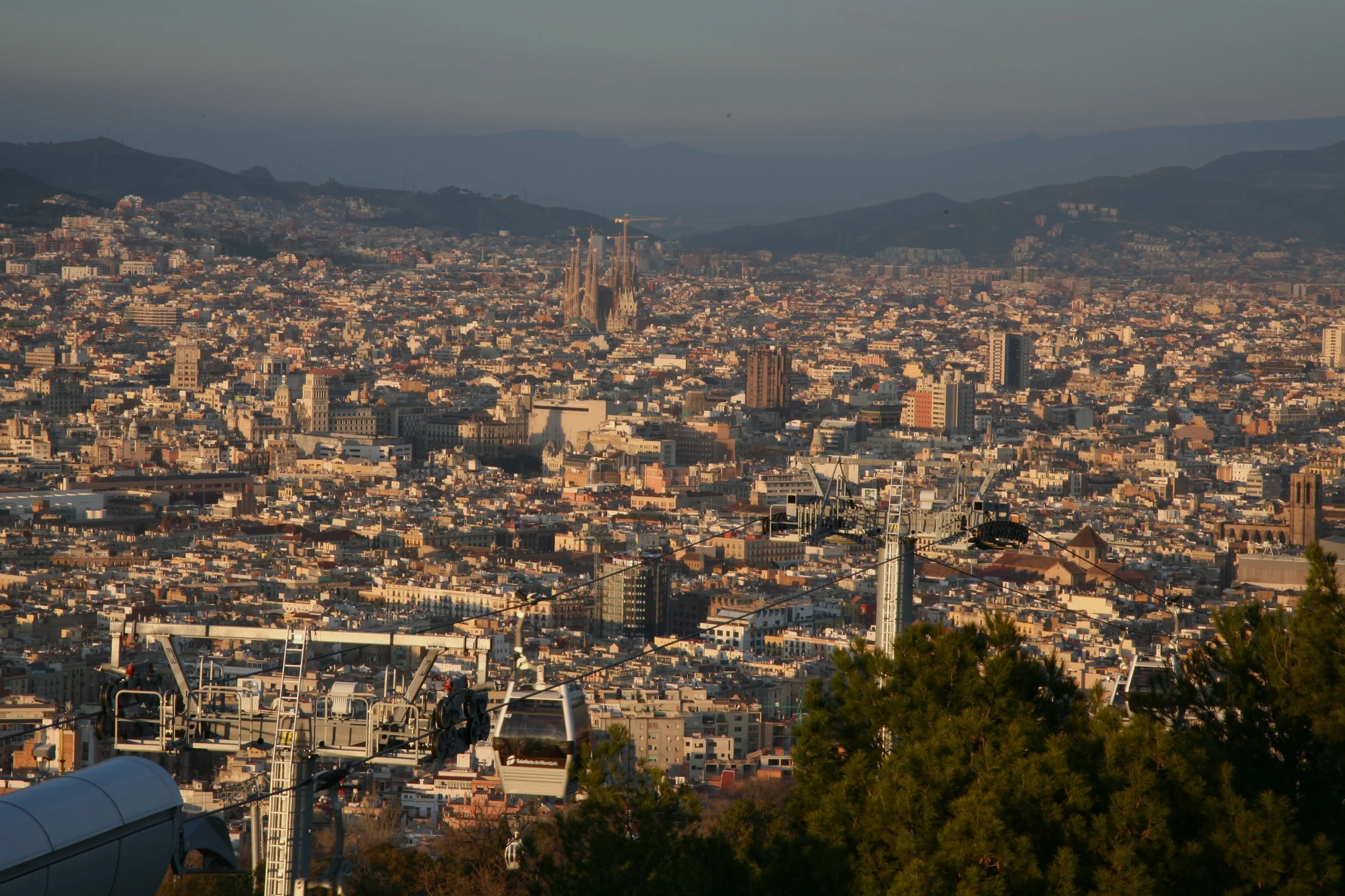  The city and the cable car that brought us up here 