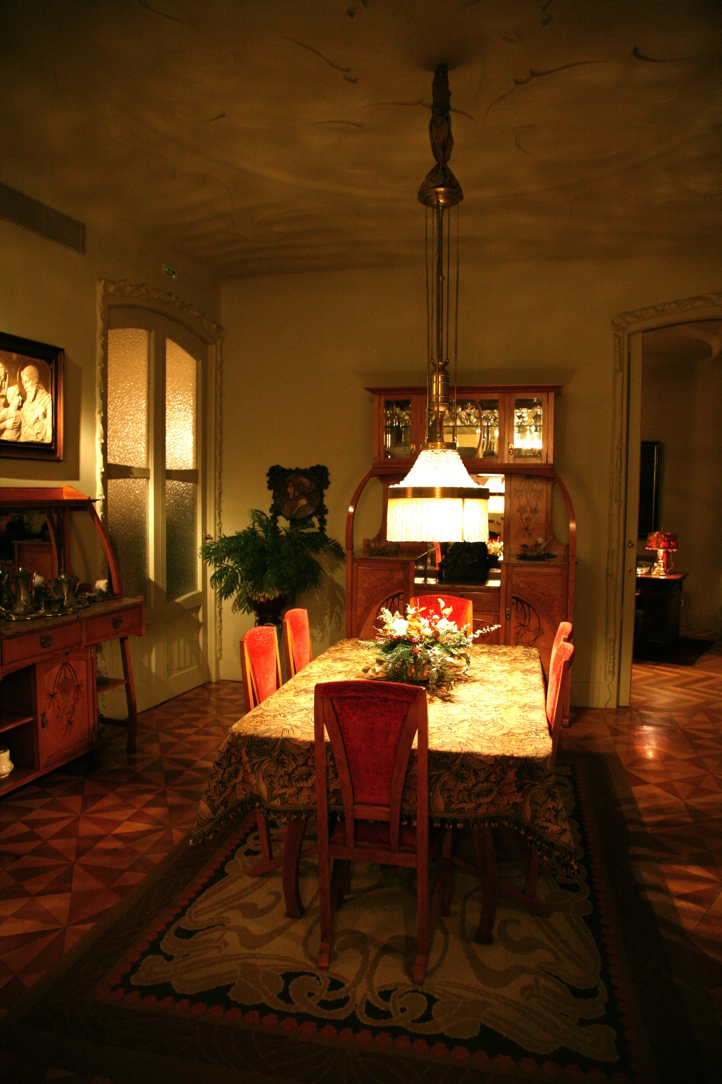  One of the rooms in the restored Pedrera apartments 