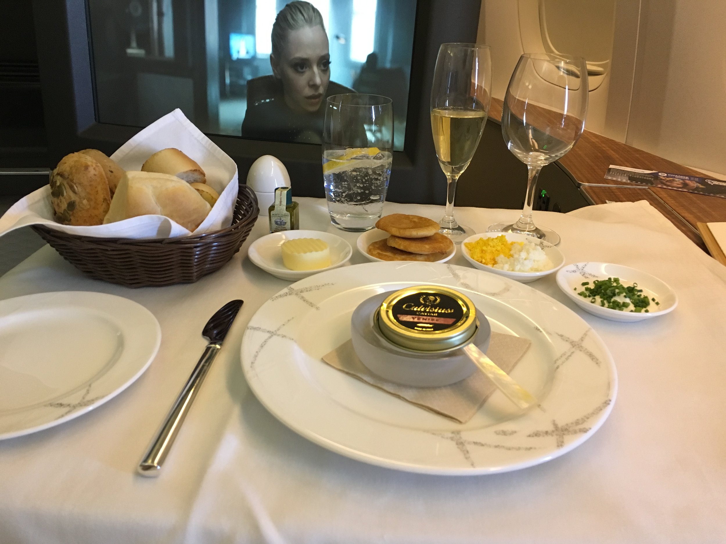  Caviar with a little more champagne for the first course 