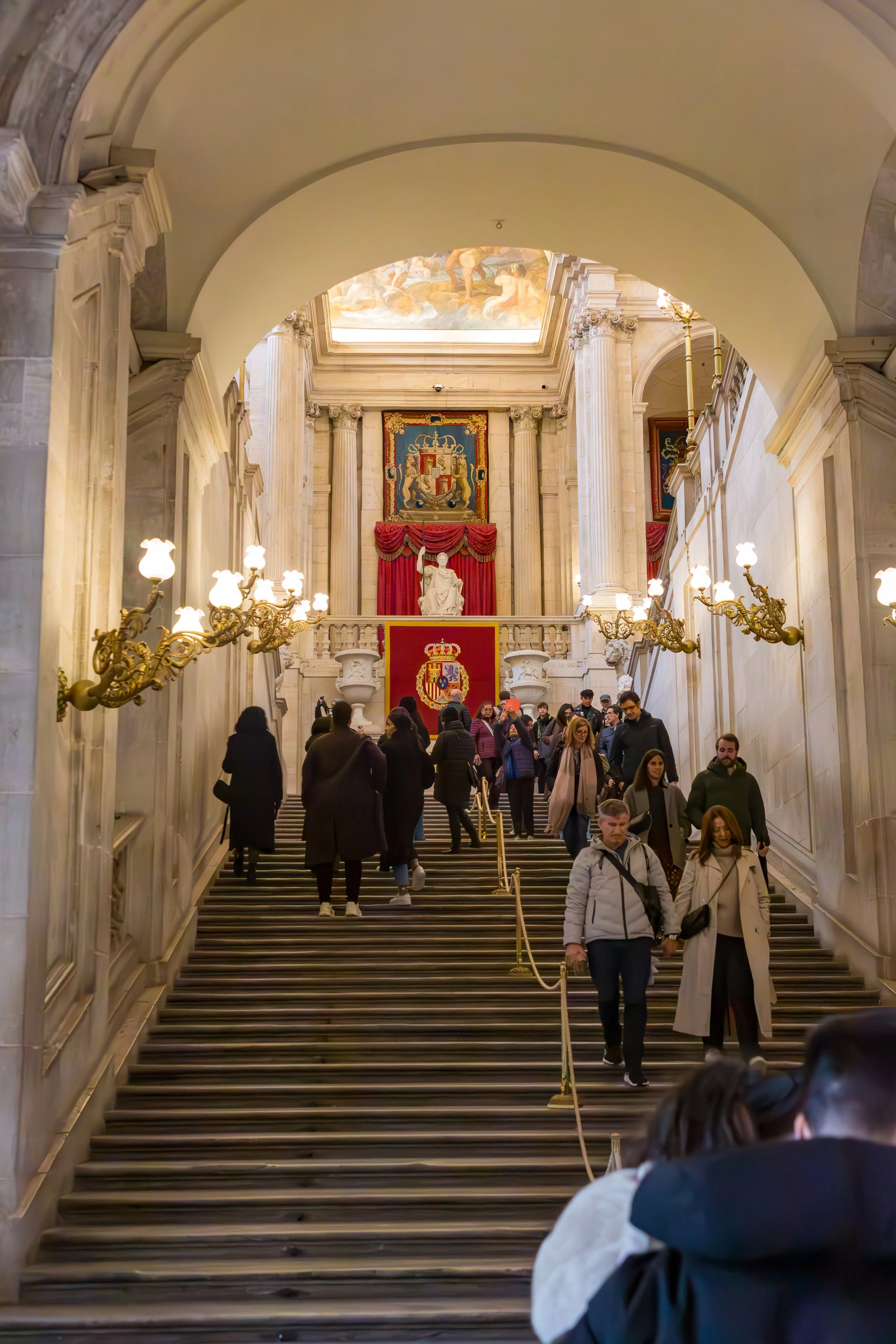 Grand staircase leading into the Palace