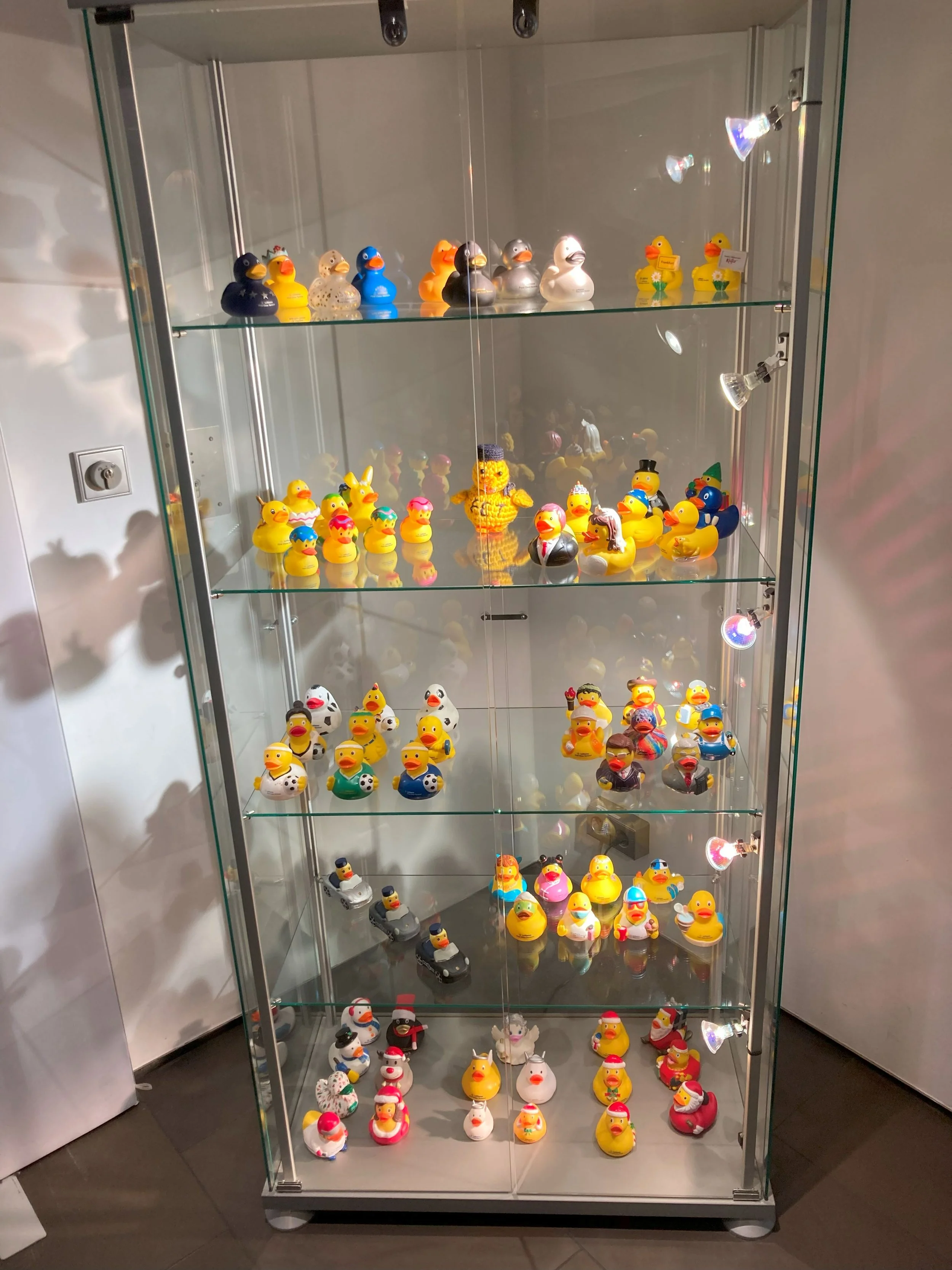  The rubber ducky is part of the experience, and we were greeted at the entrance with a case of various special editions that had been produced through the years 