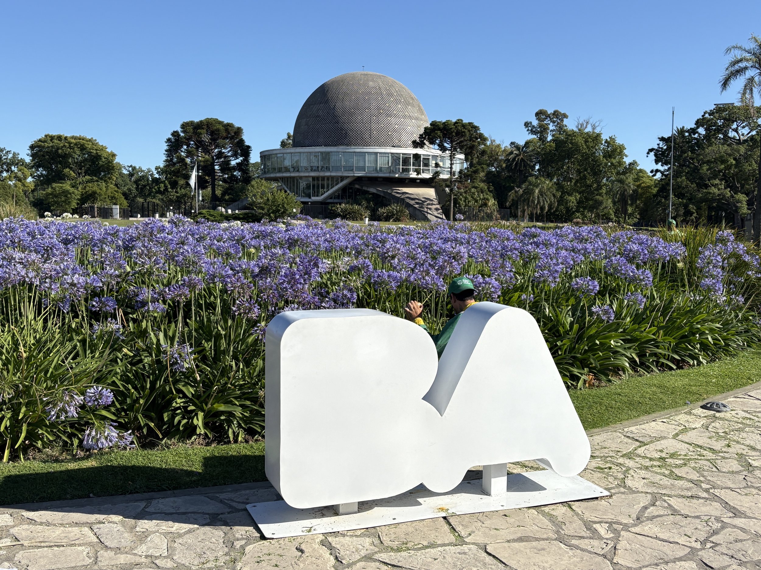  BA sign in front of the nearby Galileo Planetarium  