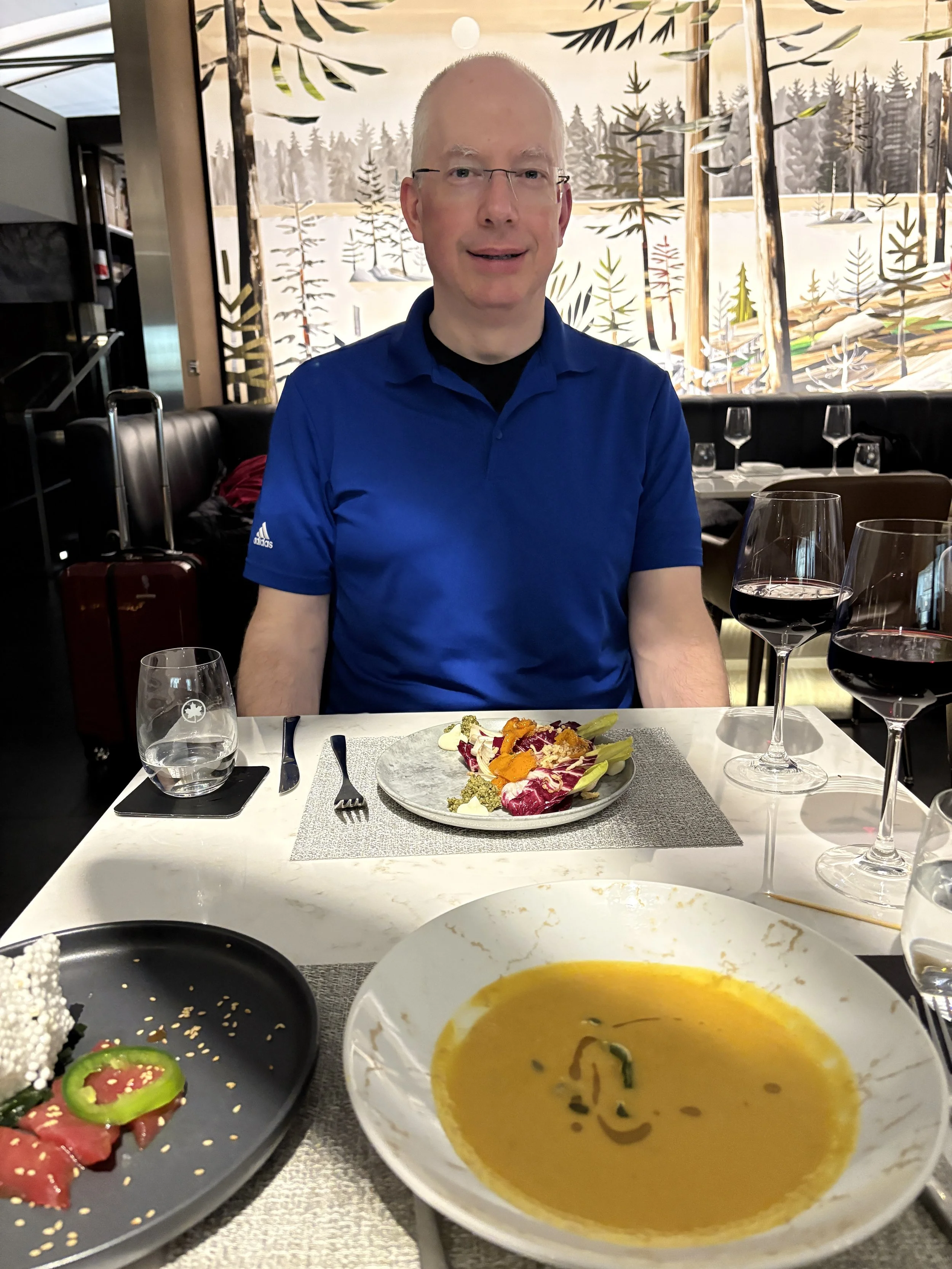  After cocktails, we were ready for the first of three courses 