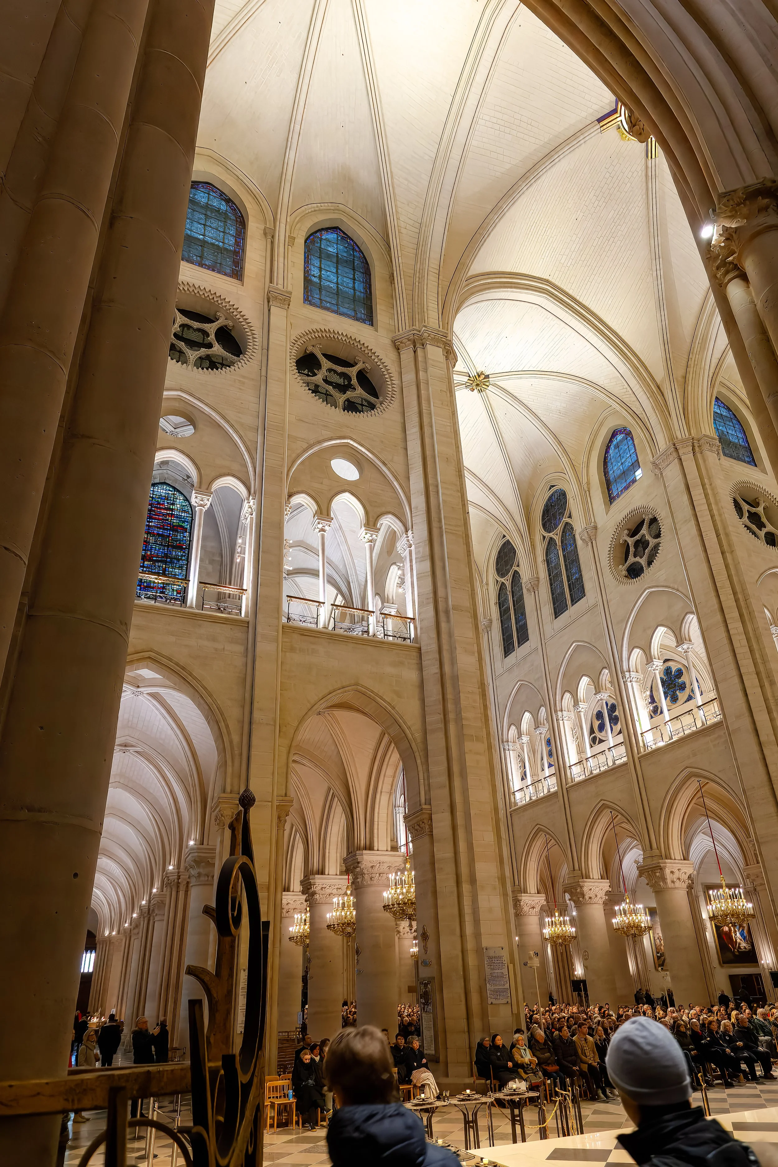  Interior vaulted ceiling provides no visible evidence of the remaining construction 