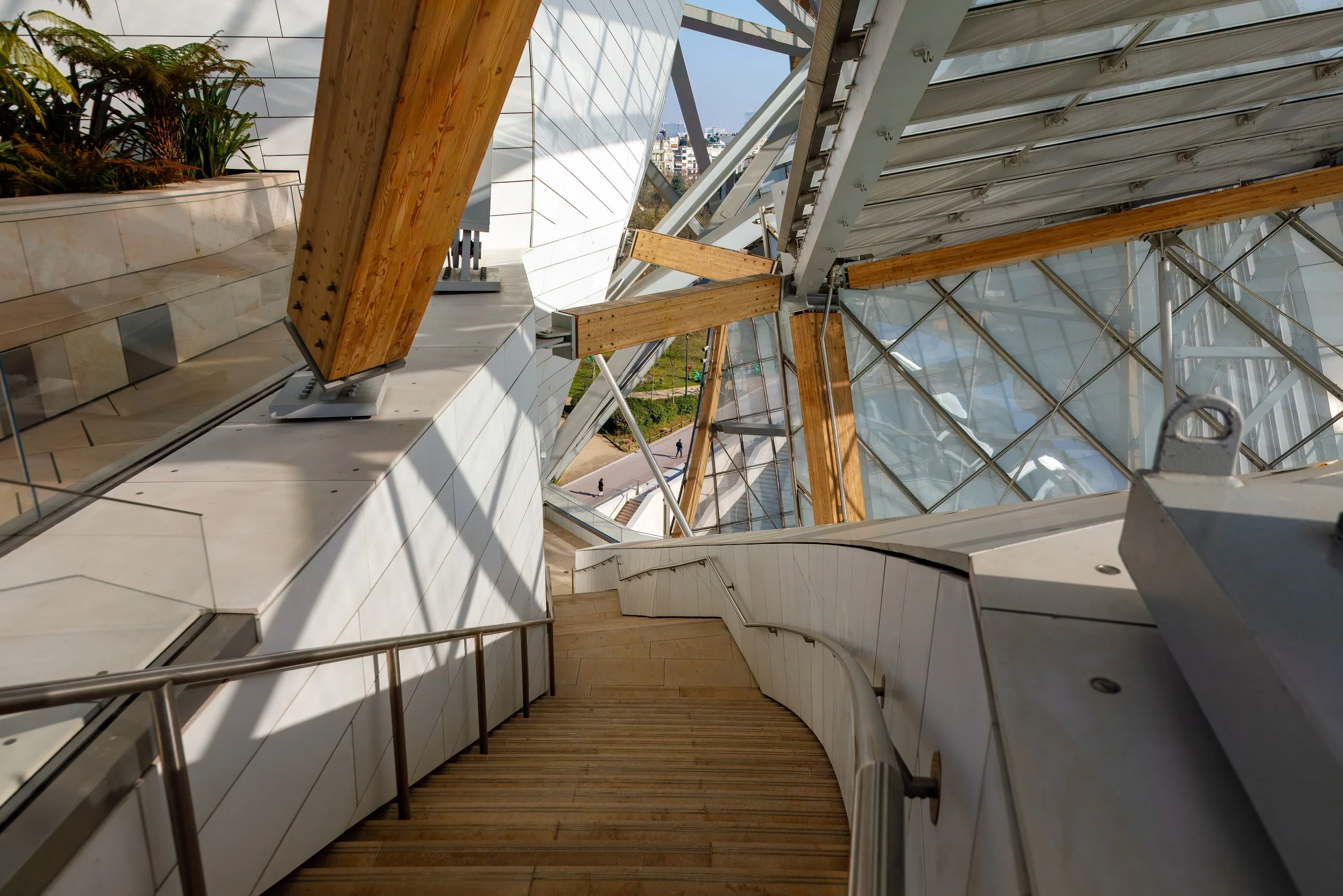  Stairwell, that is both inside and outside 