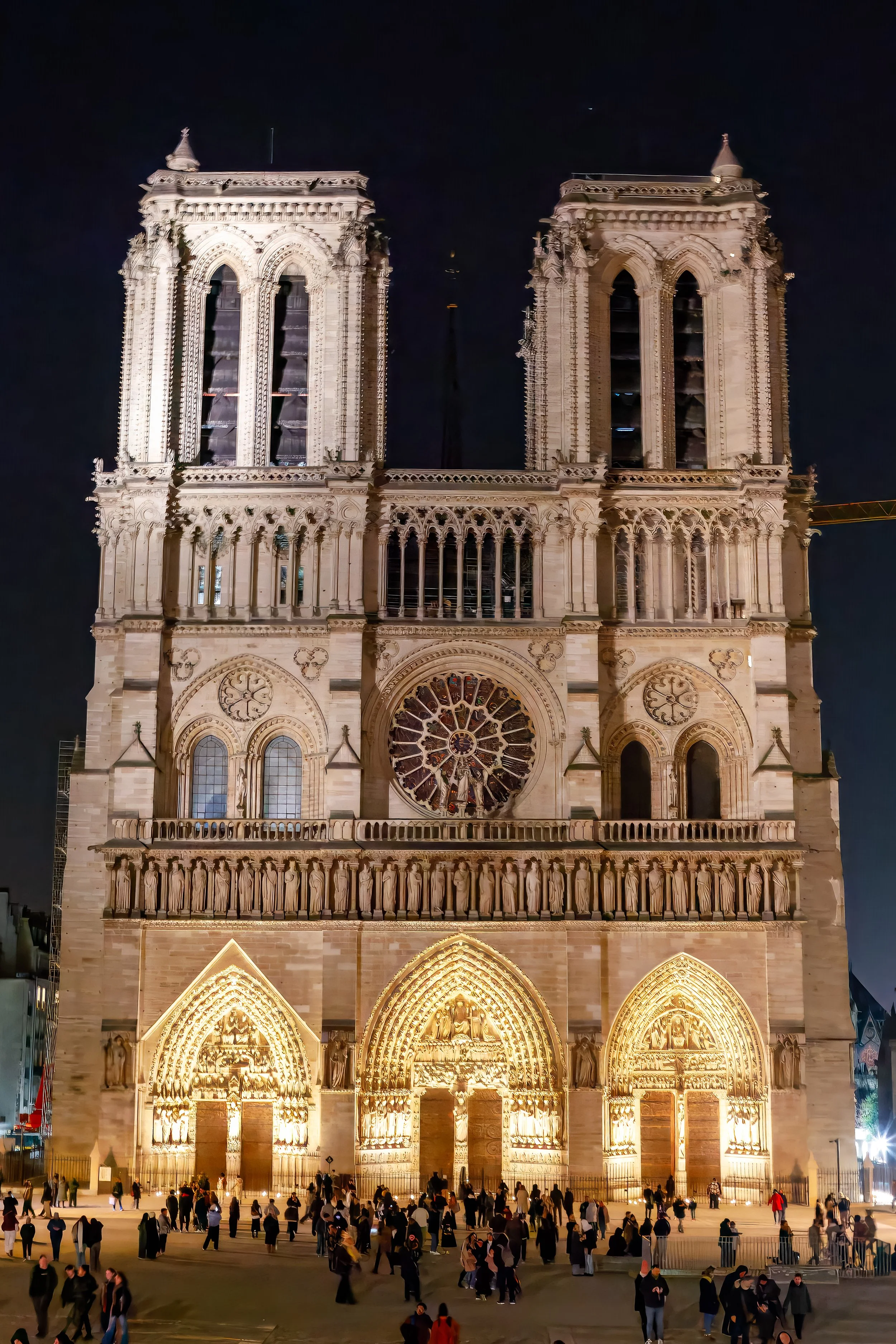  Our first evening glimpse of the newly opened Notre Dame 