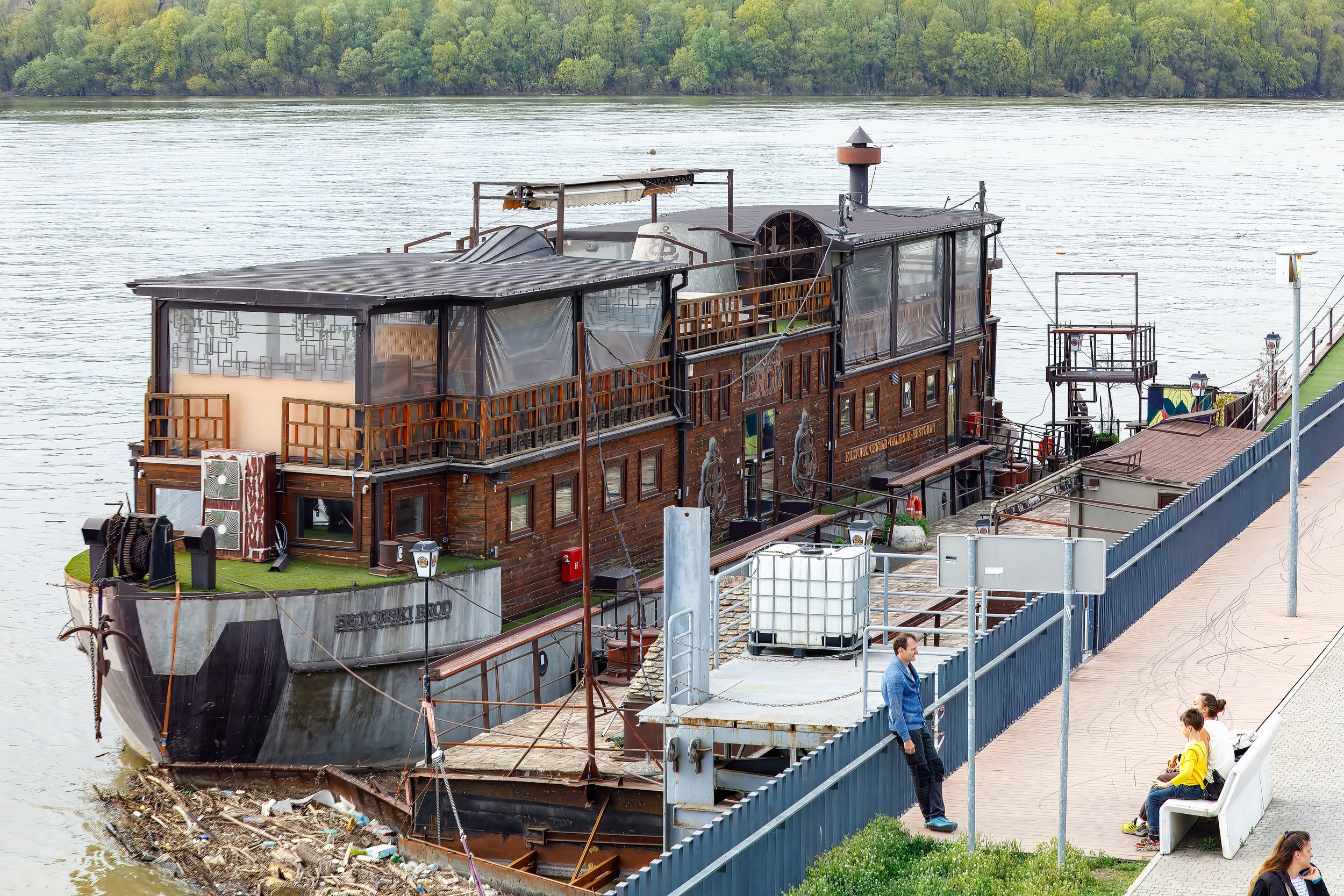  Betonski Brod, one of only three surviving concrete WWII ship, built in 1943 and used now as a bar and restaurant 