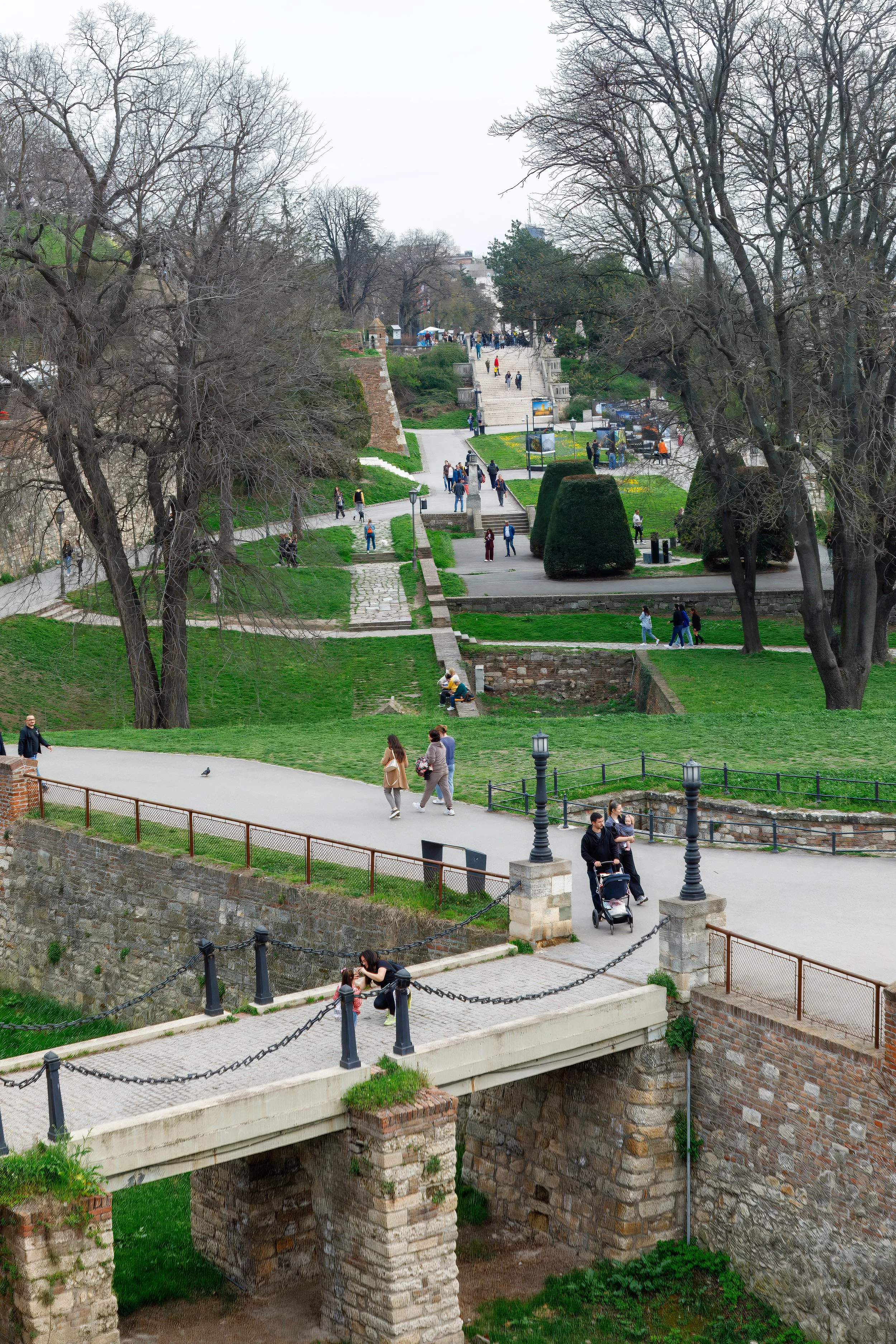  Locals enjoying the spring-like weather in the park that surrounds the fort 