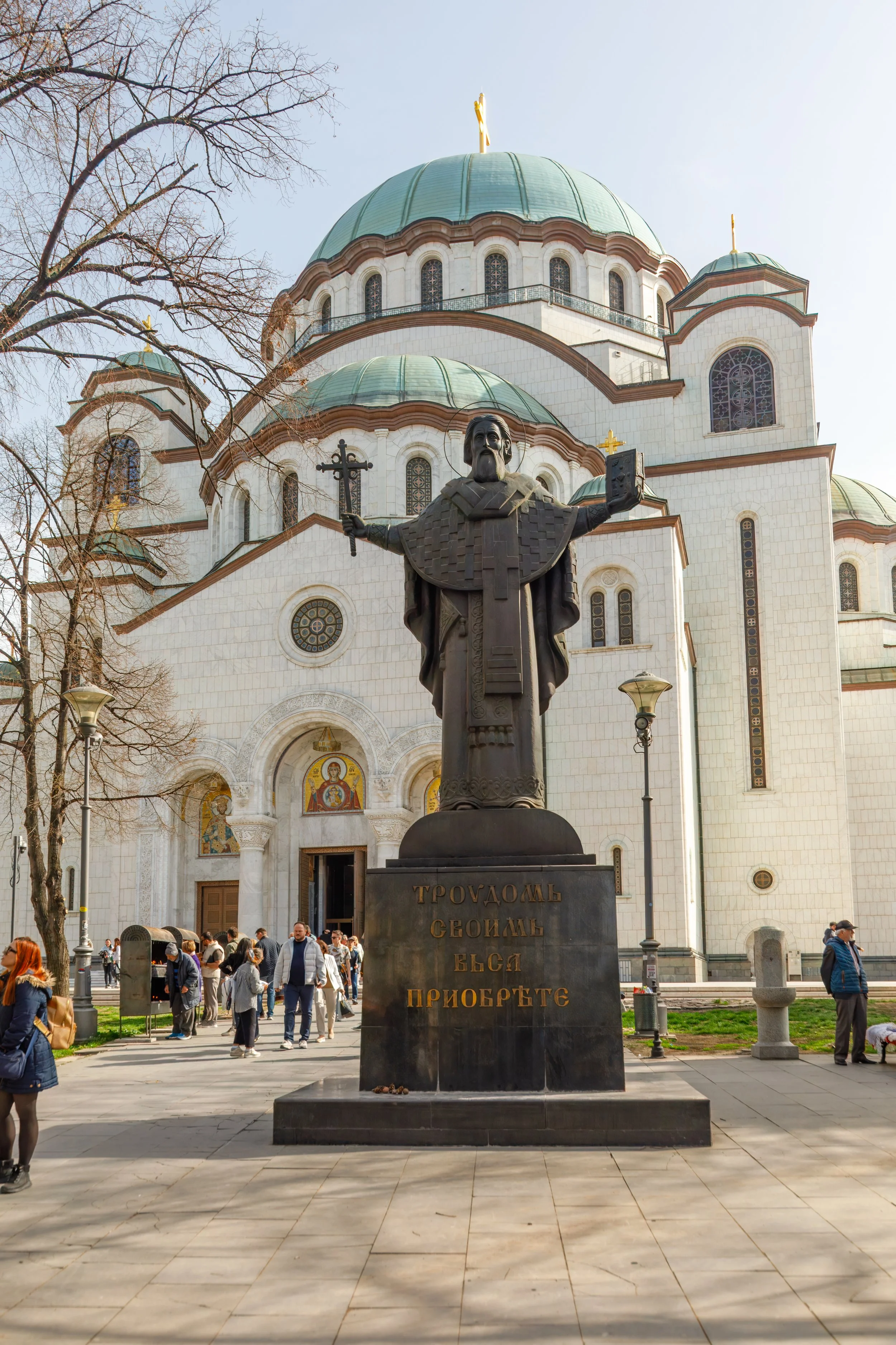  Saint Sava statue appropriately fronts the Church of Saint Sava 