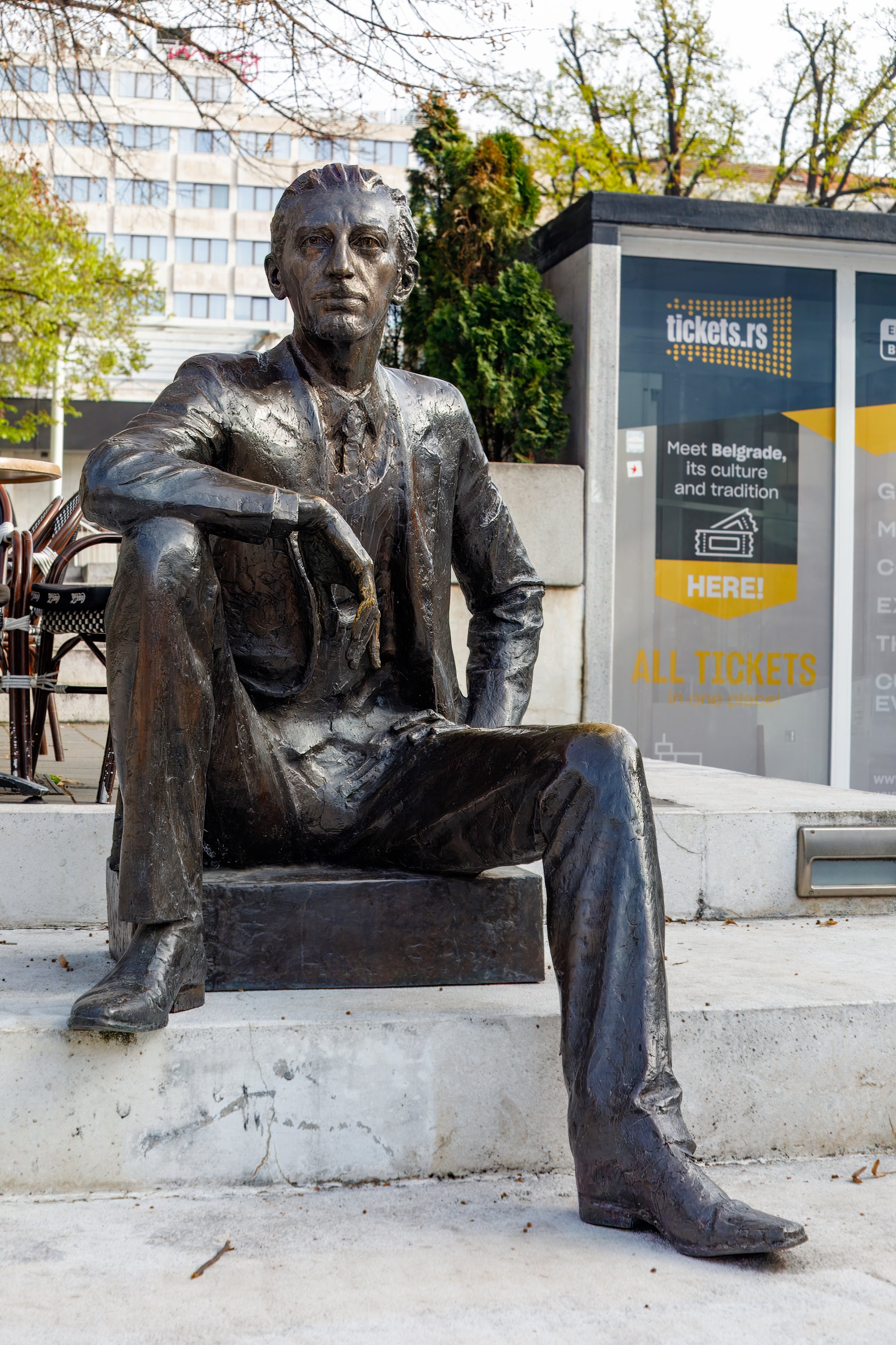  Borislav Pekić Monument in Flower Square - Serbian writer and political figure  