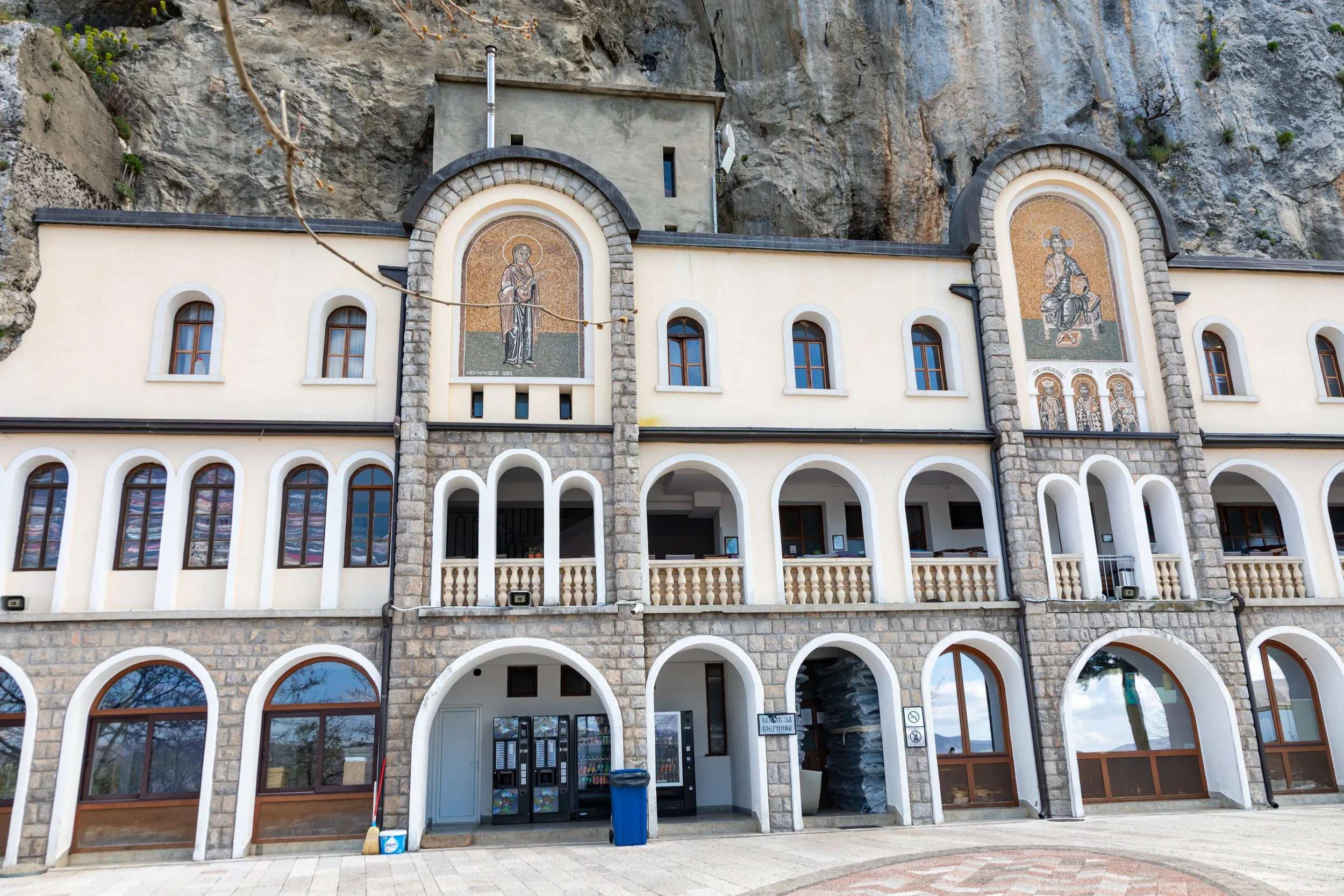  Up close to the main building of Ostrog Monastery 