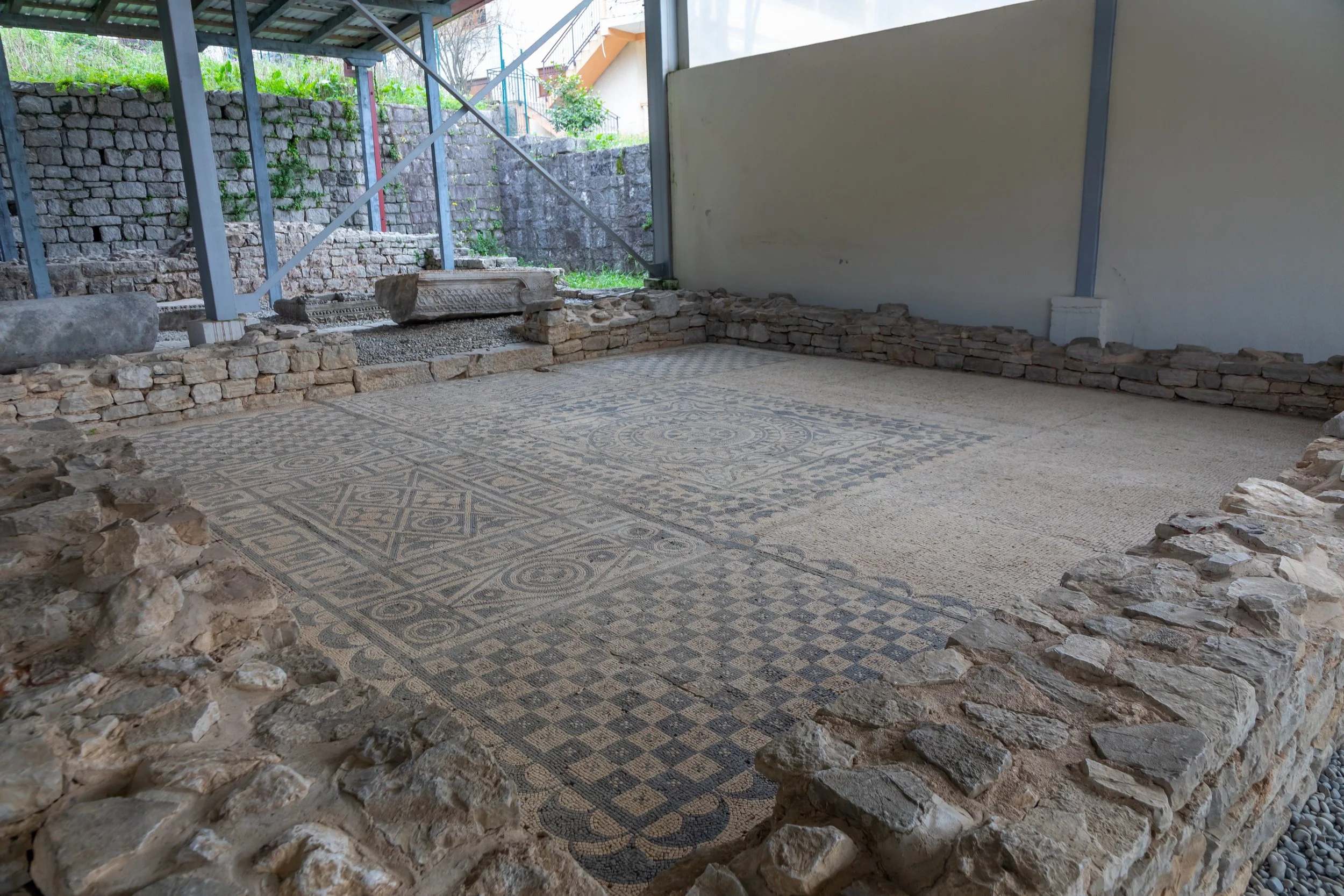  One of the floor mosaics dating from the 2nd century AD 