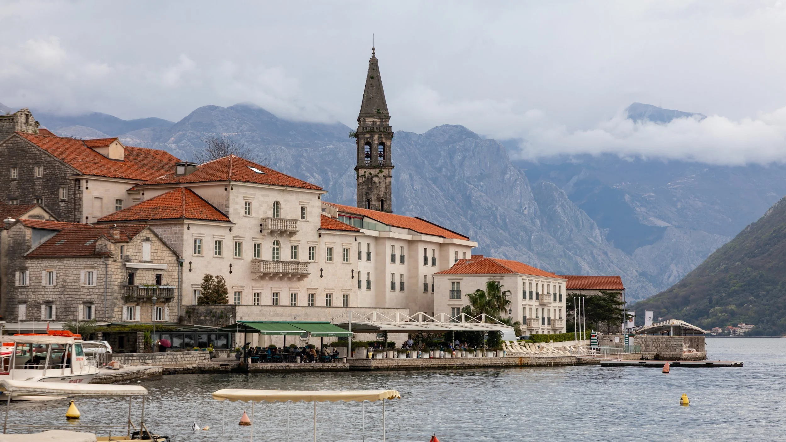  Looking at the town of Perast and the Gulf of Kotor 
