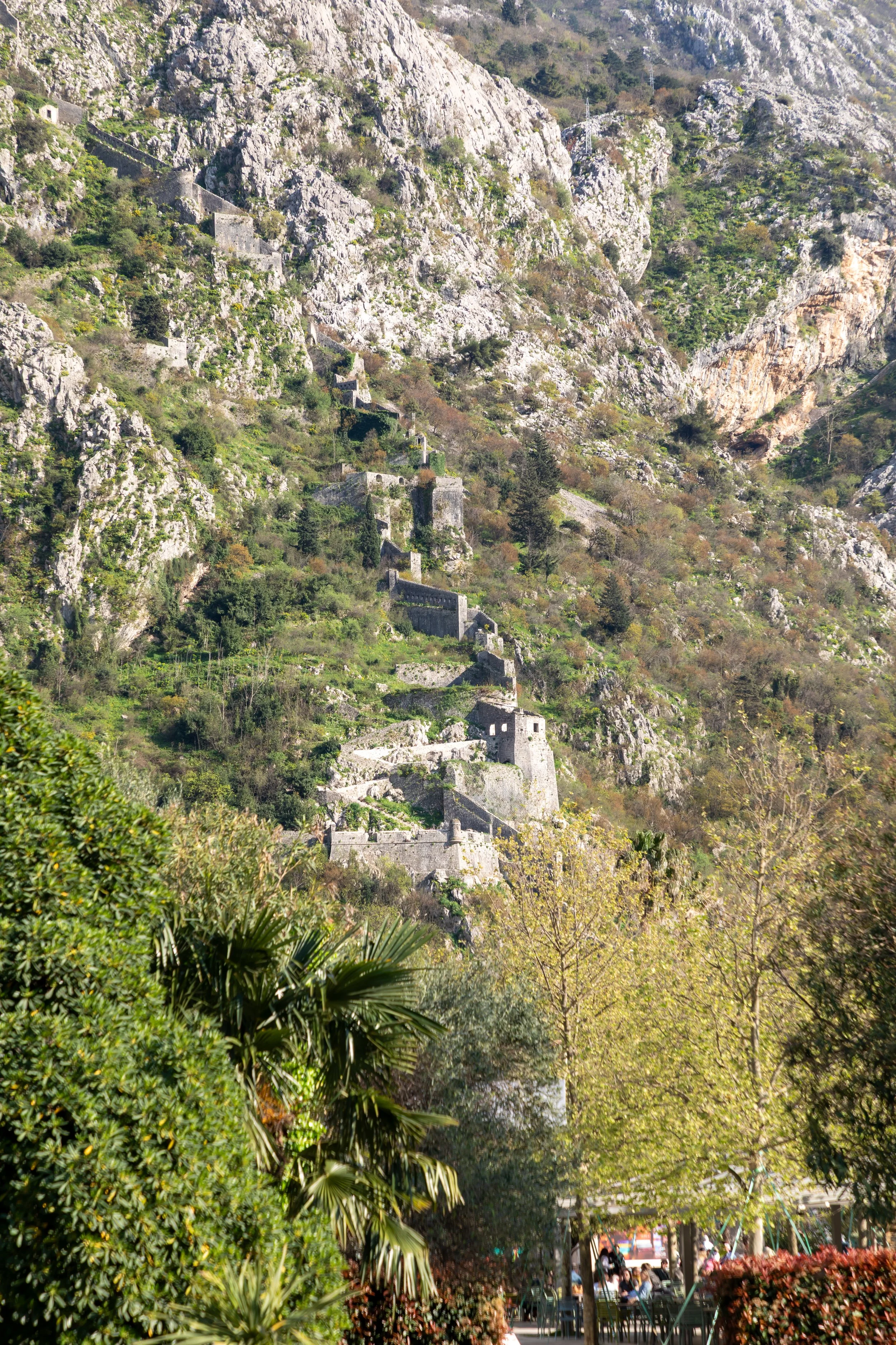  Where the fortification climbs the mountain on the north side of town 