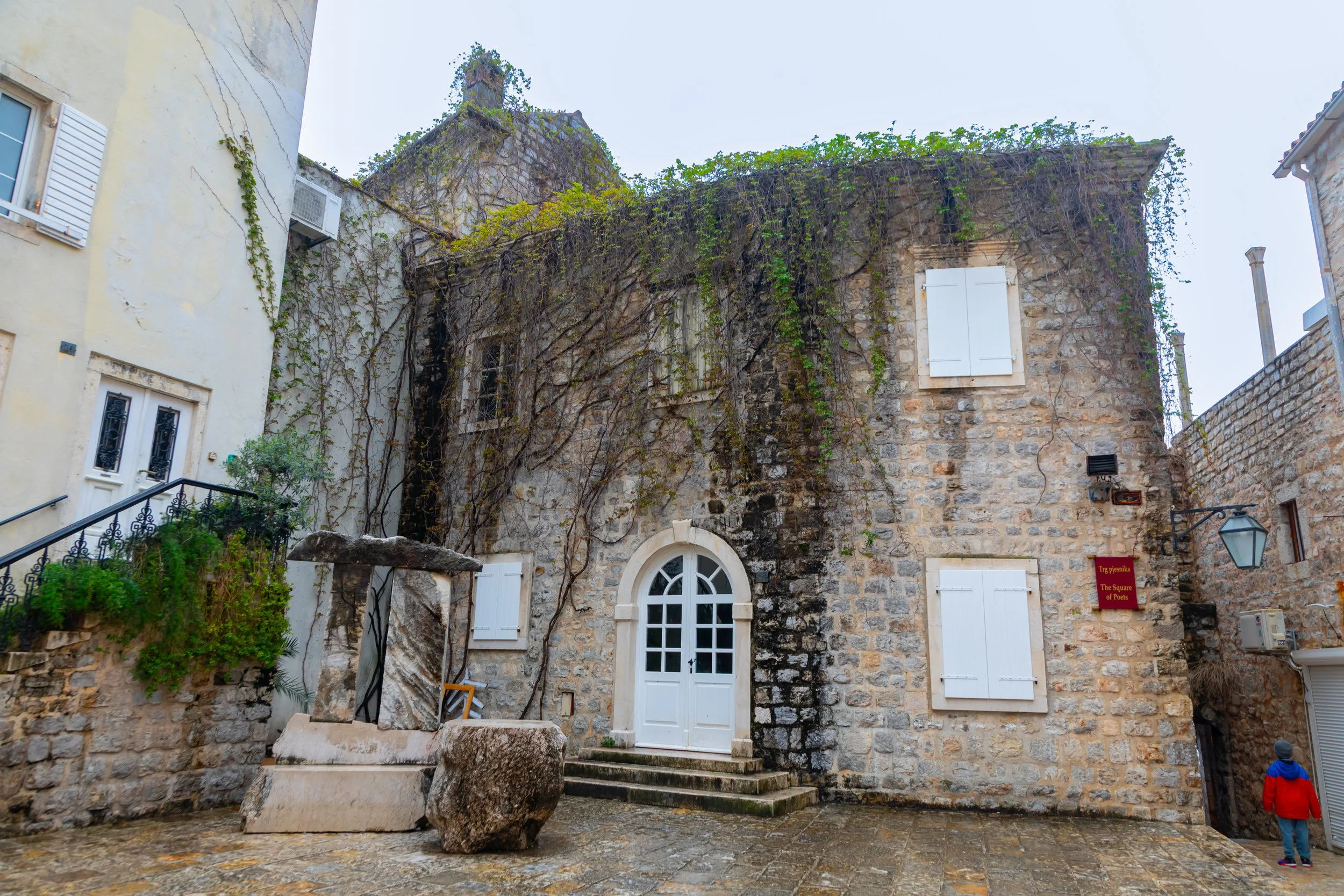  The Square of Poets in Budva old town, most of which was rebuilt after a 1667 Earthquake 