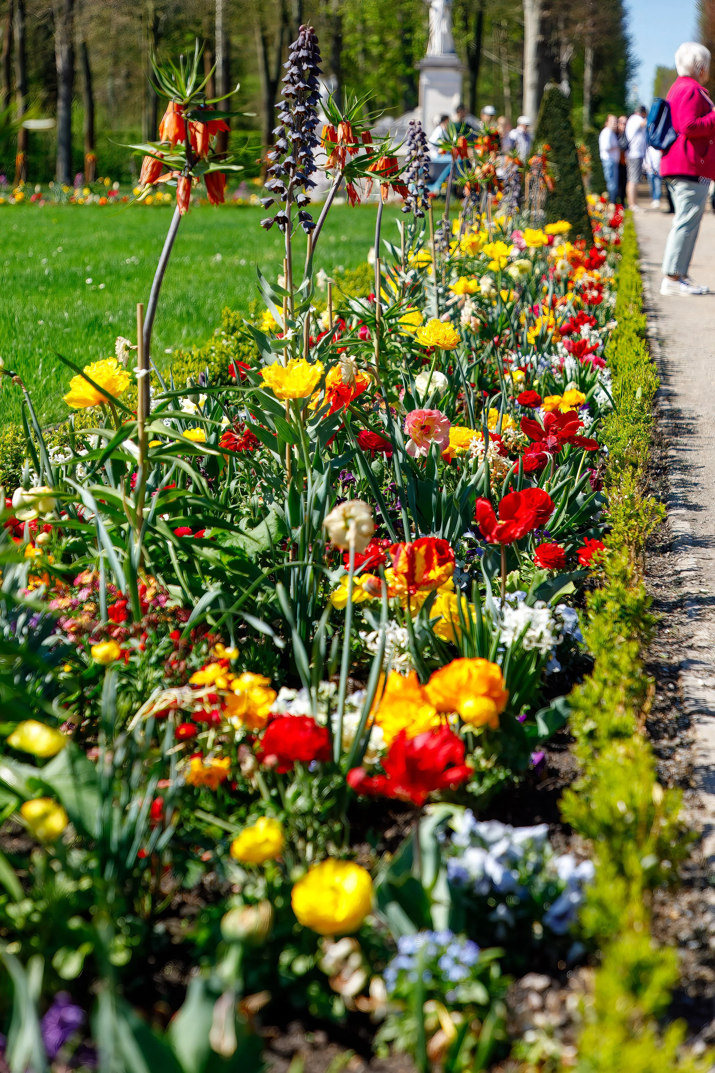  Flower gardens adorn the park 
