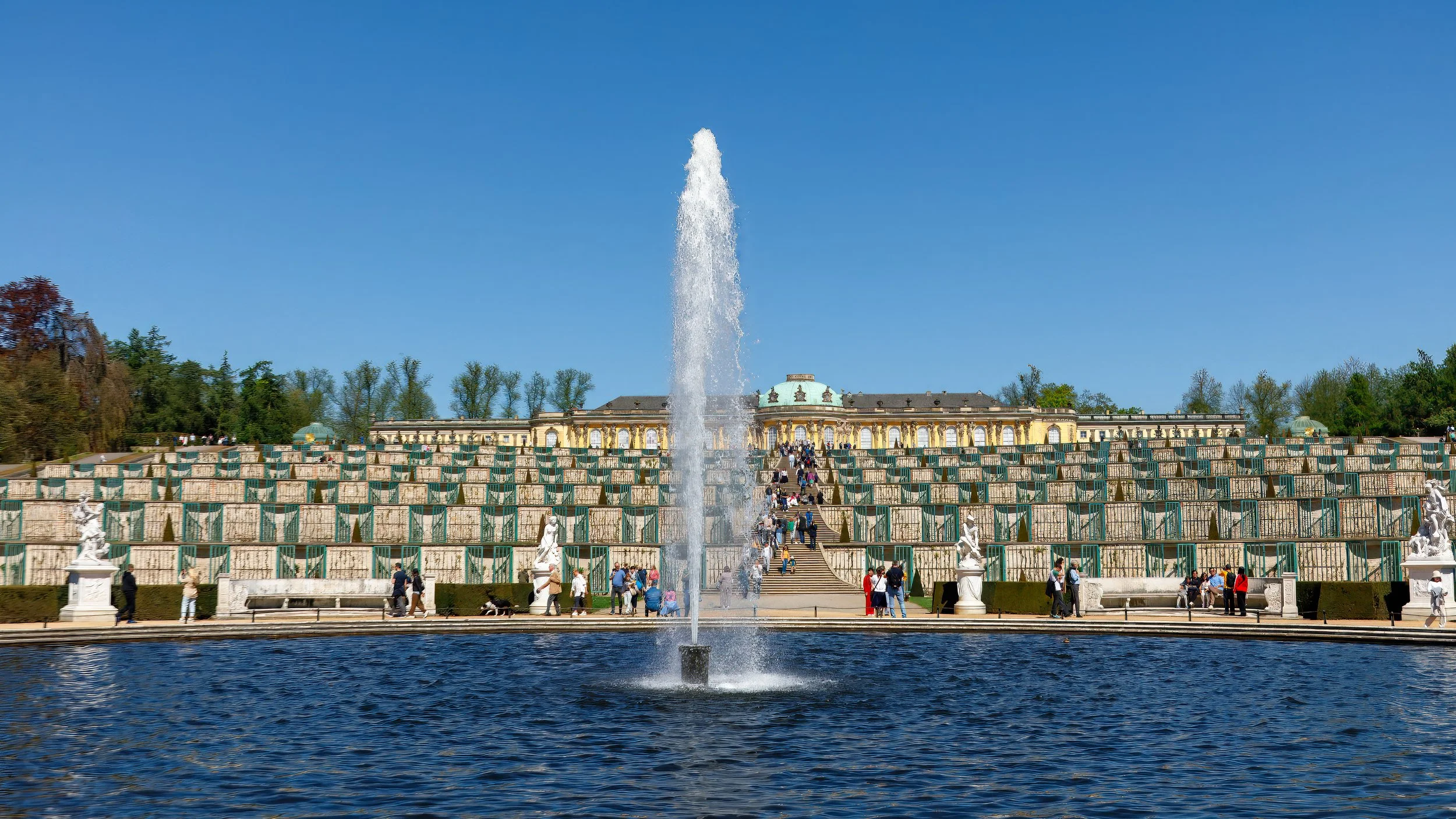  Sanssouci Palace reflecting pool with a little bit too much wind for a reflection 
