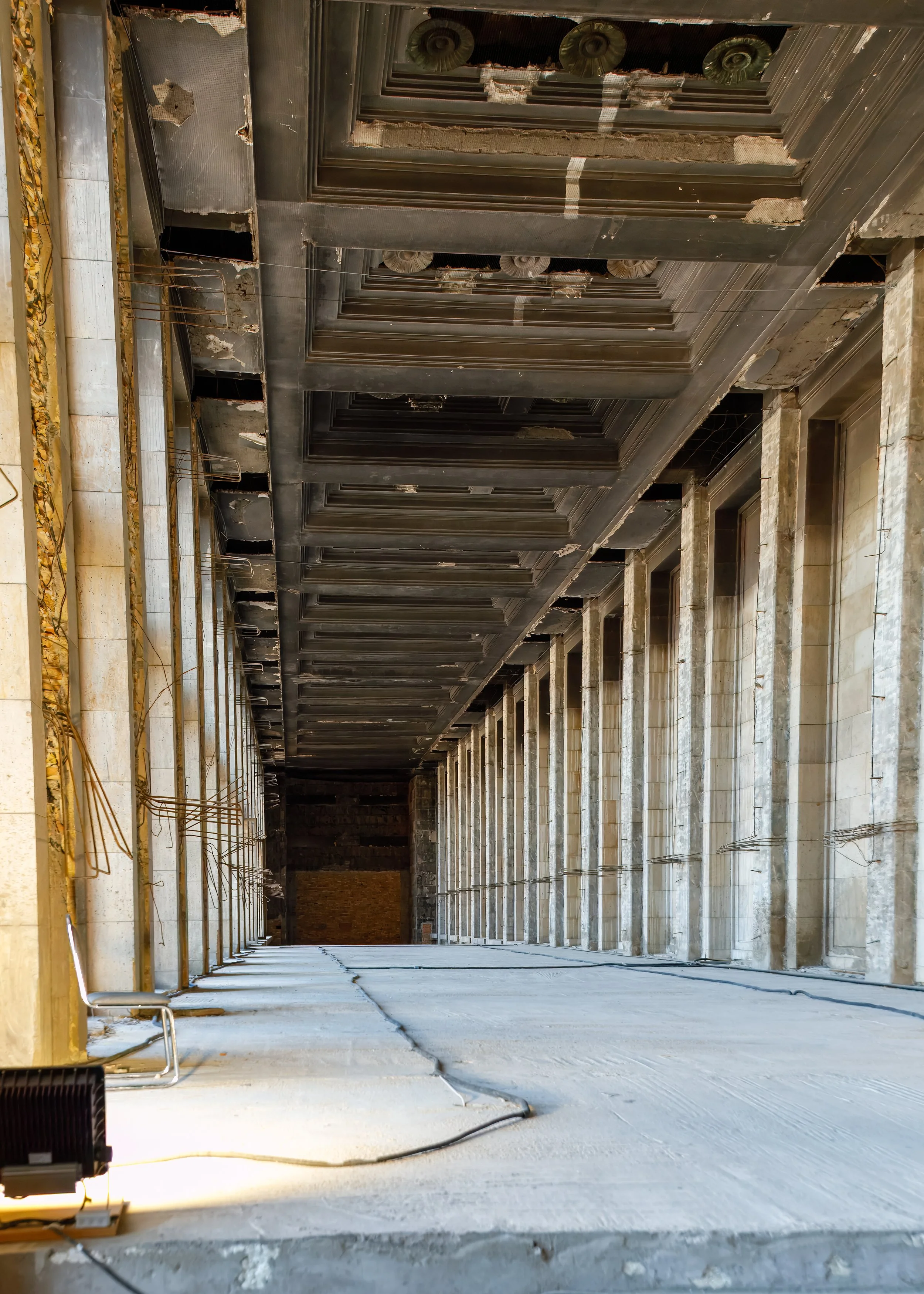  Touring the unfinished portion of the terminal 