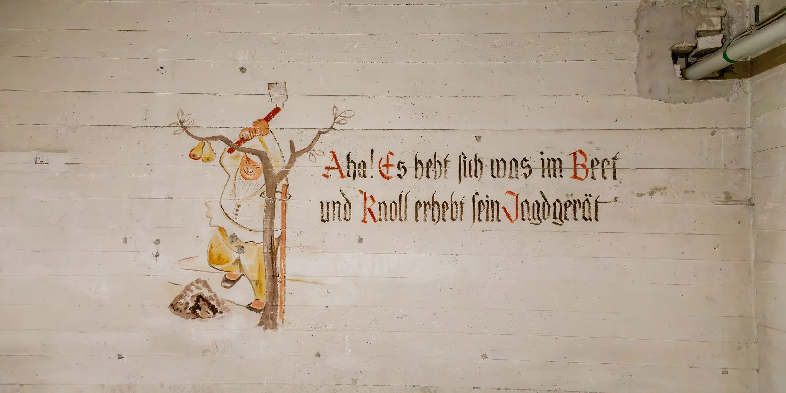  One of the murals that decorated the bomb shelter under the terminal 