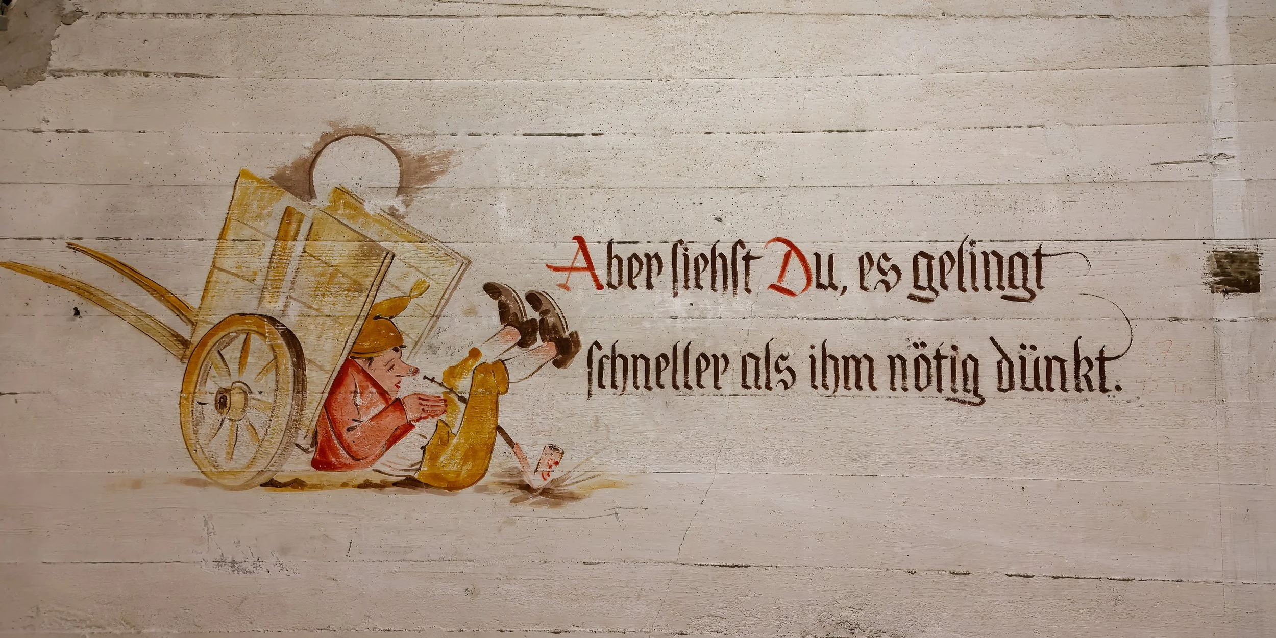  One final mural to break up the dull walls of the shelter 