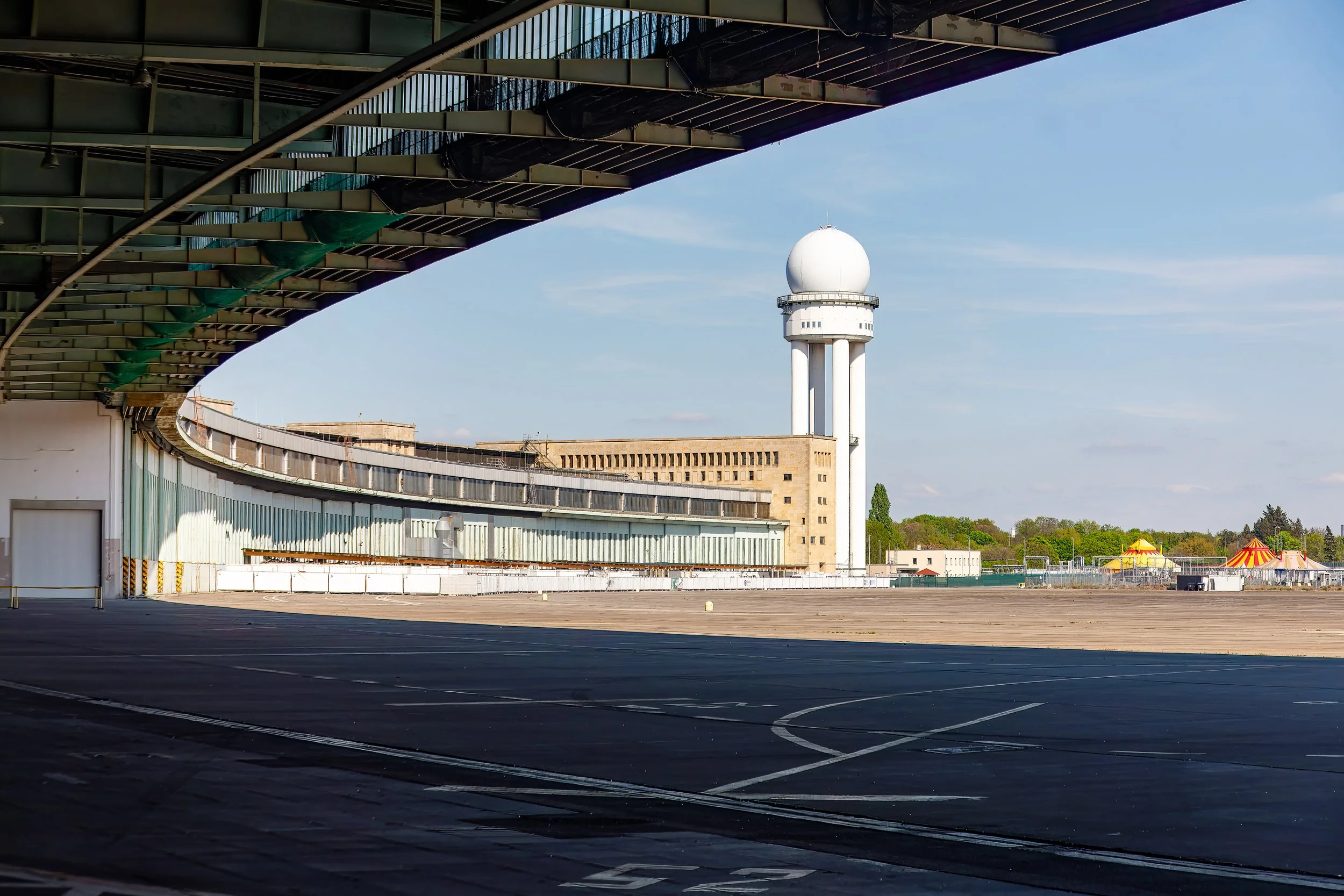  Out on the tarmac where the passengers and cargo arrived and departed 