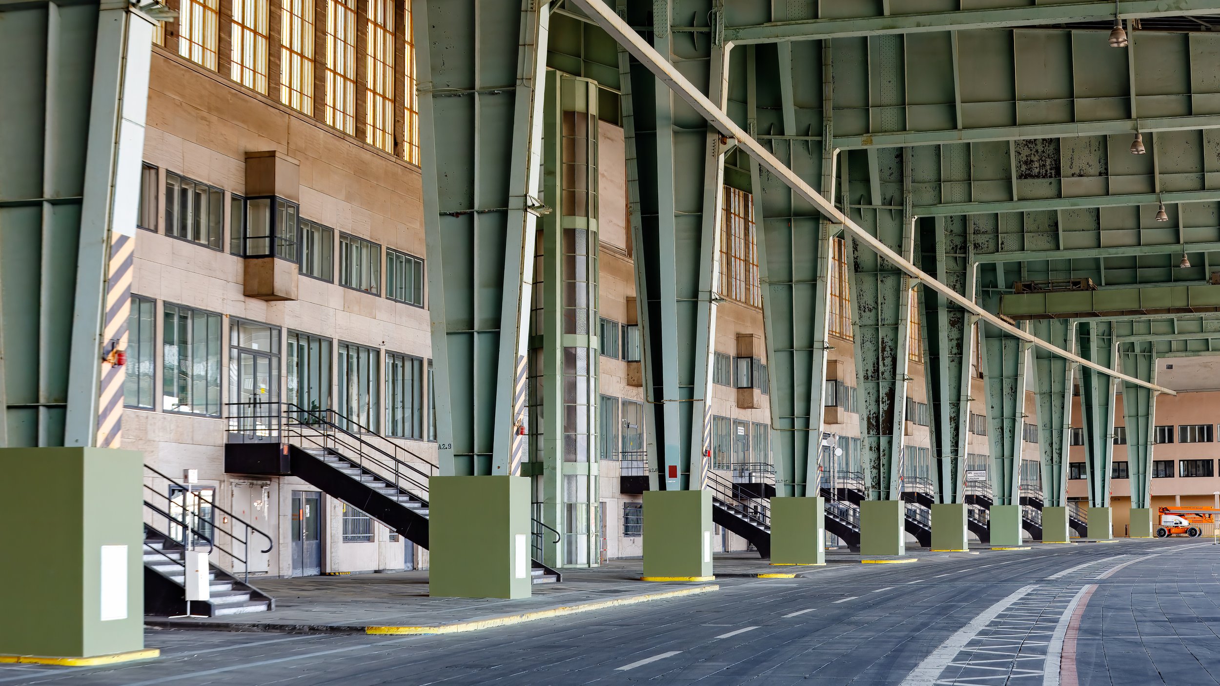  Stairs leading to the individual gates in the terminal 