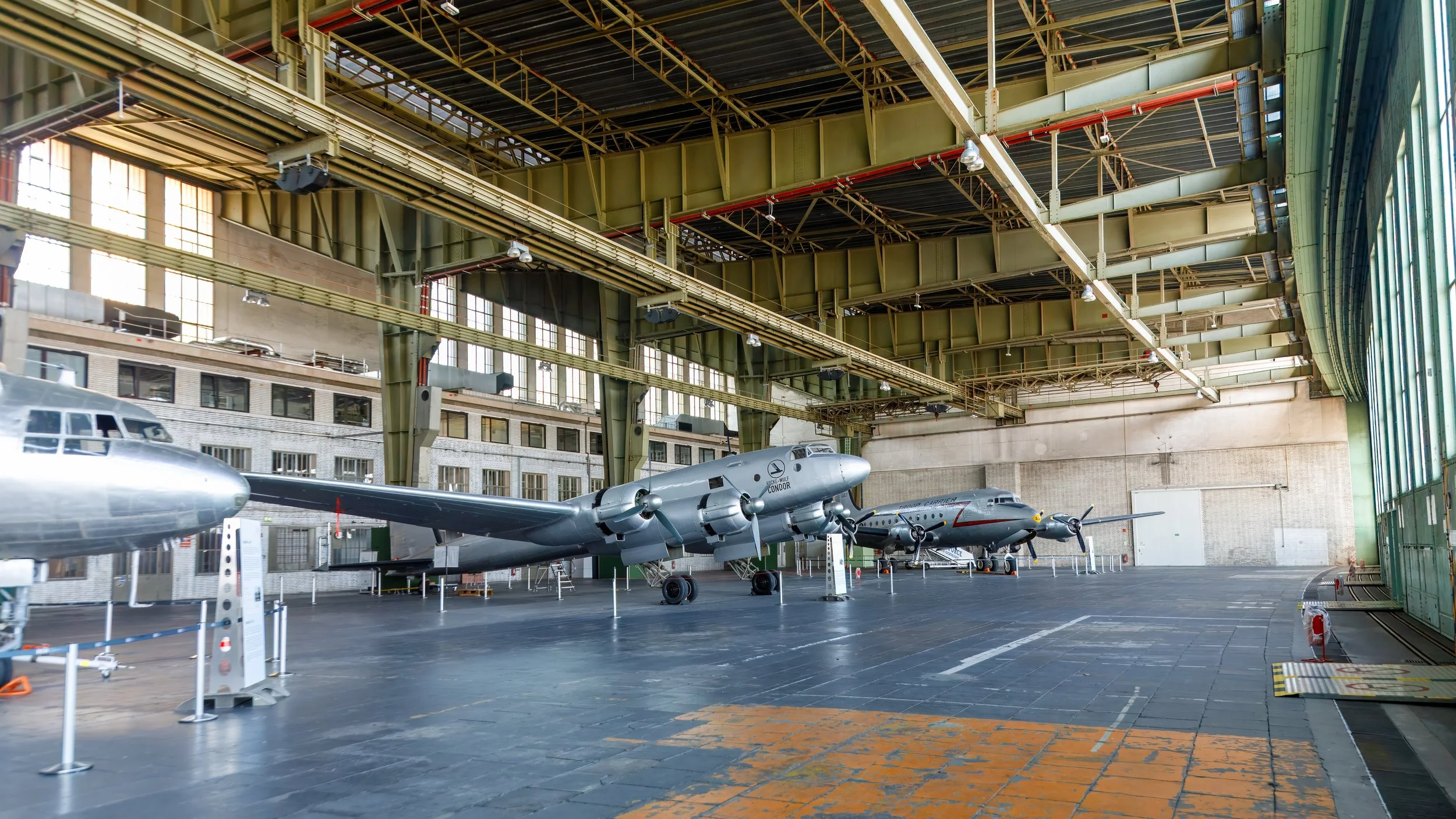  Visiting one of the hangars built into the structure, with historic planes that supported the airlift 