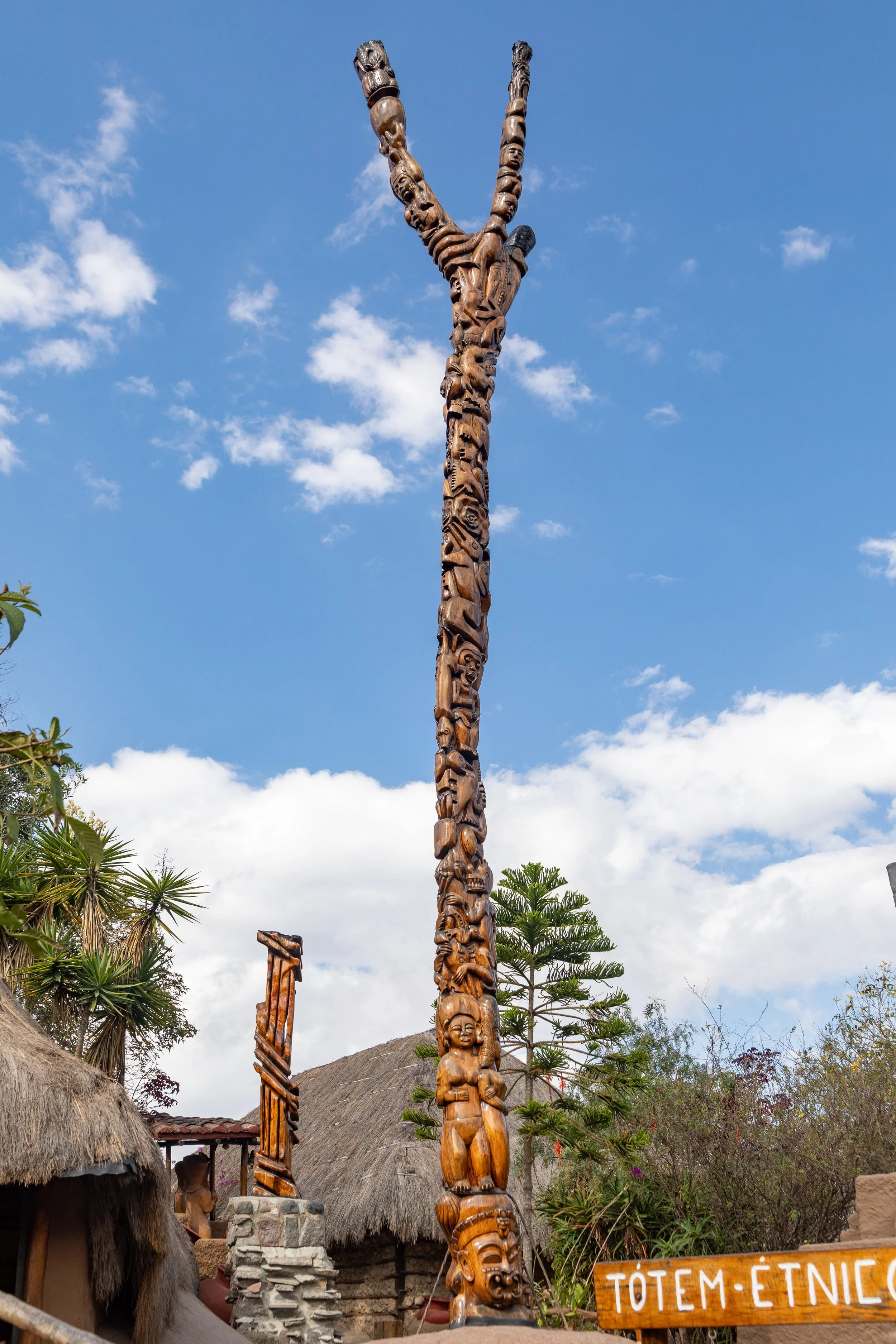  Large totem pole, also on the equatorial line, reflects a celebration of South American indigenous culture and history 