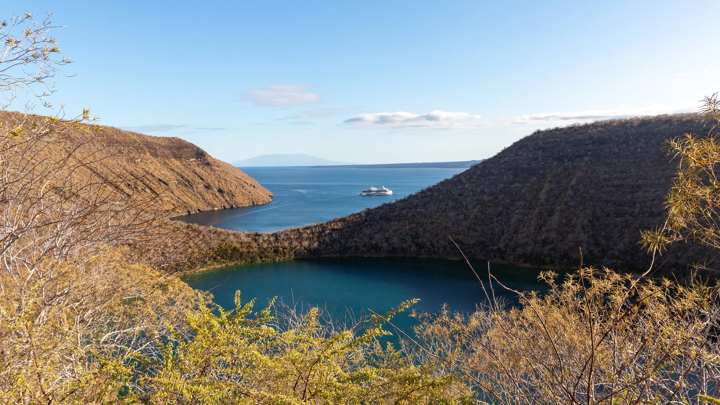  Another view of the volcanic lake with Tagus Cove in the background 