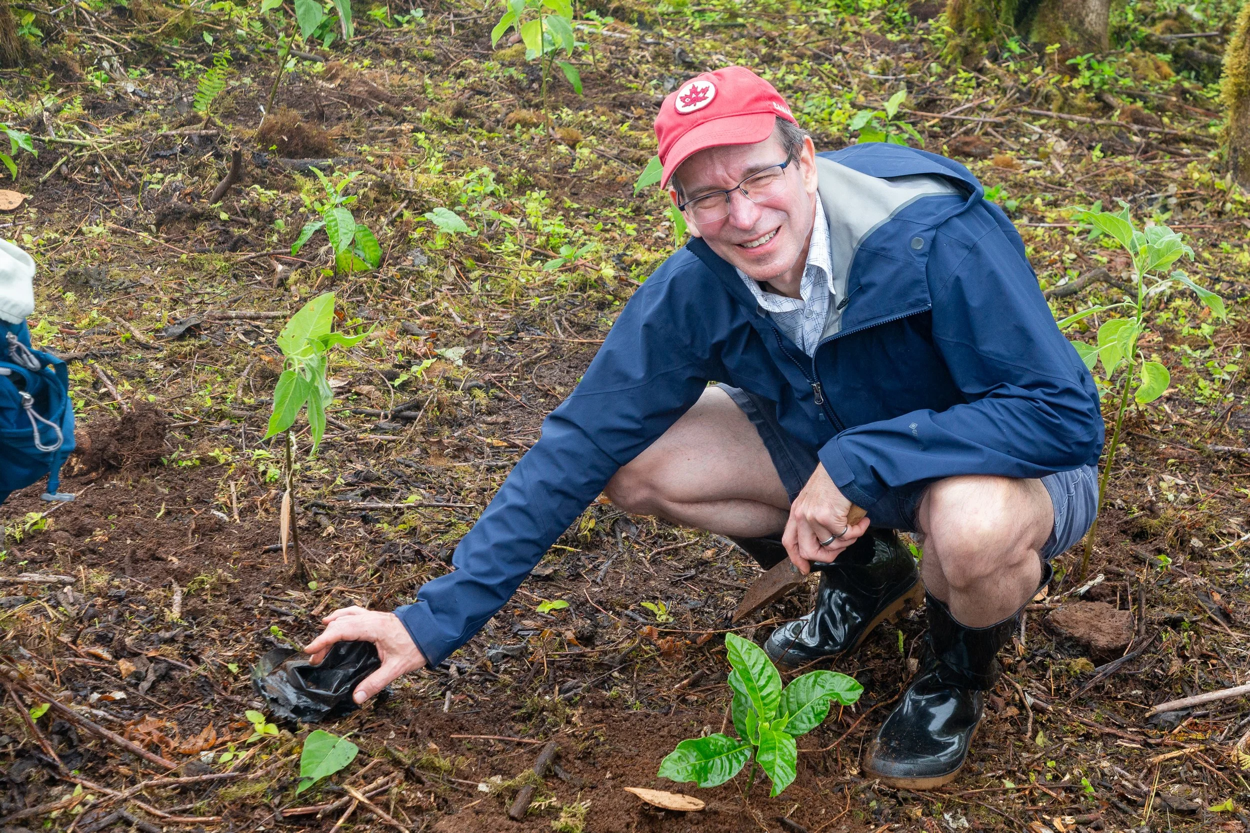  Now in the highlands, we found some more wet weather and assisted Celebrity in tree planting, ultimately not having to do much at all as the hard work had been done for us already 
