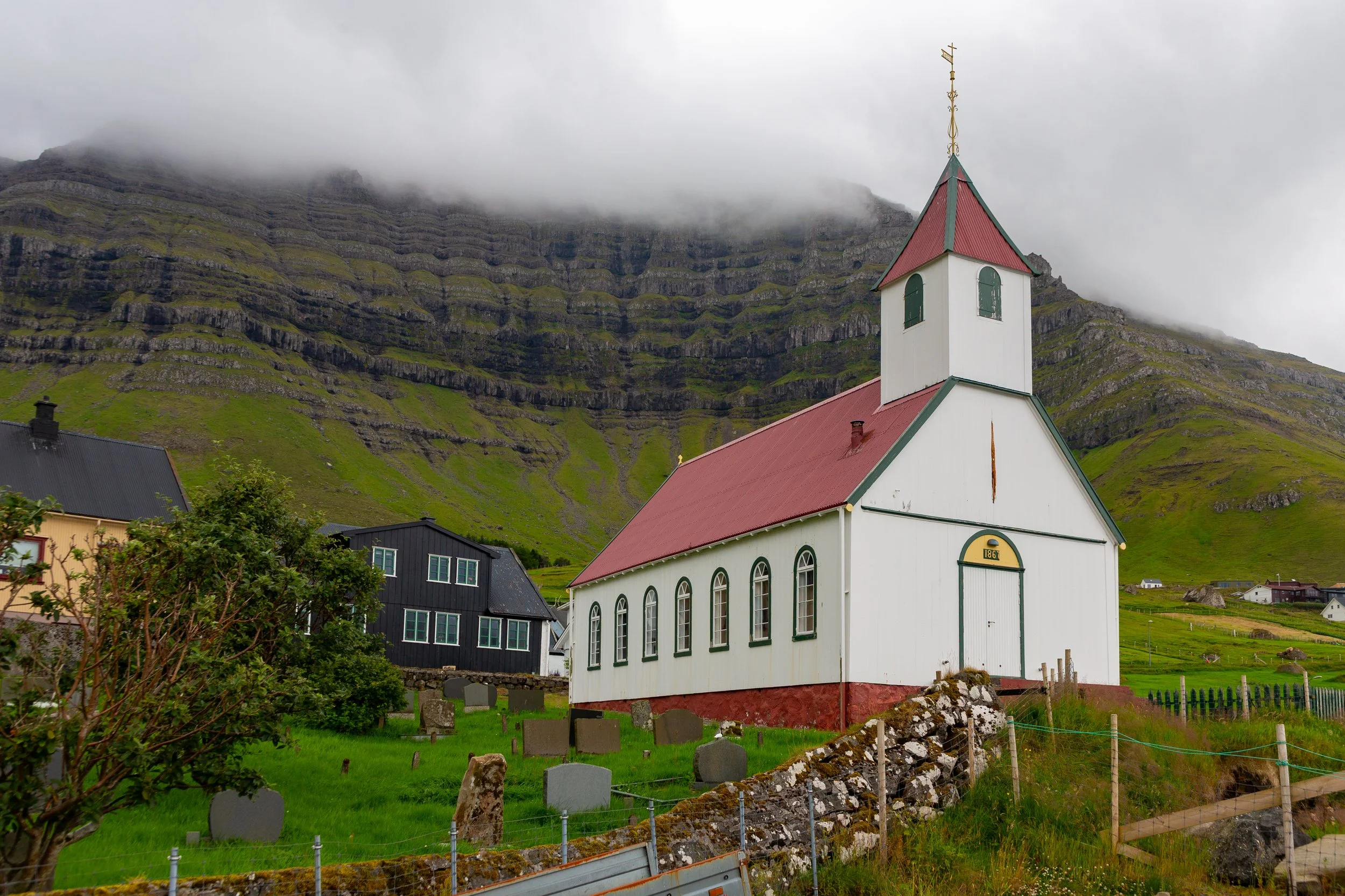  Small chapel in the town of less than 100 people, who were only connected to the rest of islands by one 3km single land tunnel built in 1988 