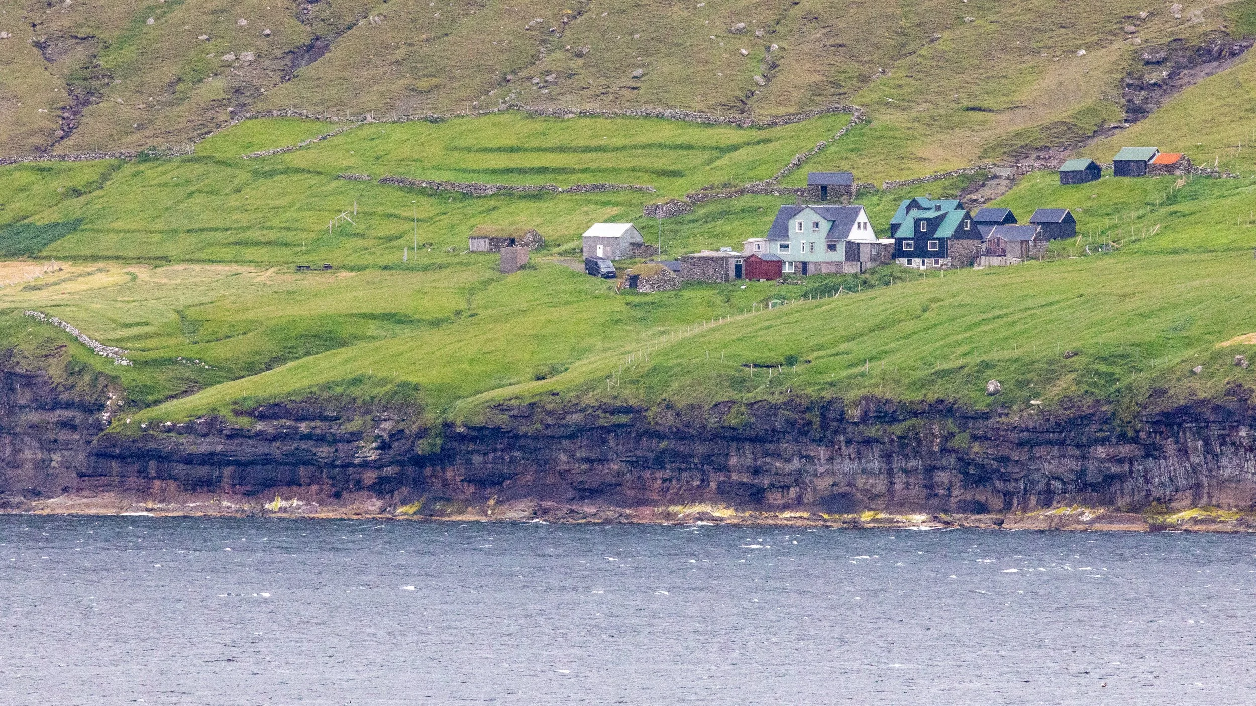  Looking across the channel to a small village on Borðoy 