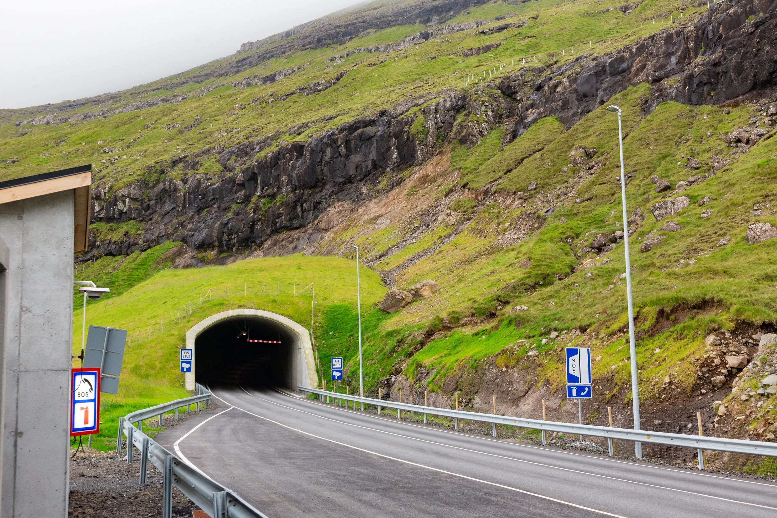  Heading back through the Árnafjørður Tunnel, which cuts through the mountain to the other side of the island, having just opened in December 2024 