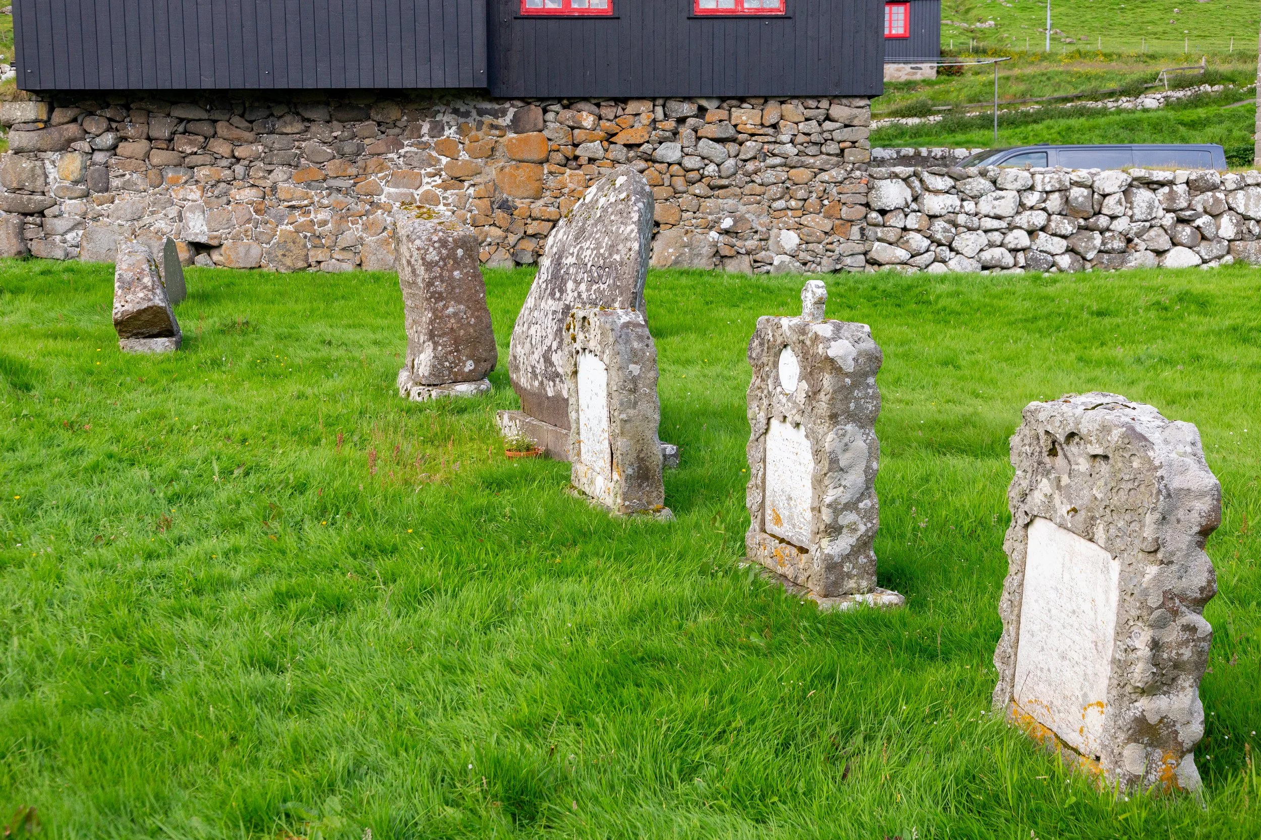  Medieval graveyard outside the church 