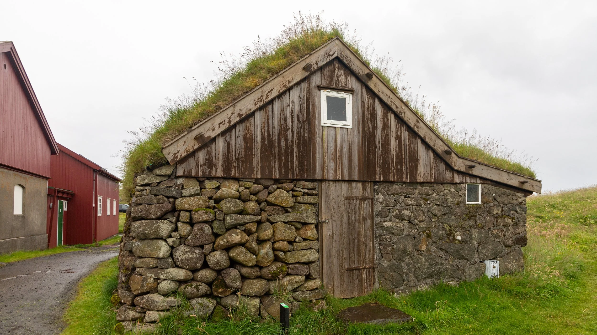  Traditional Faroese turf house, part of the Hoyvíksgarður open-air museum, associated with the National Museum 