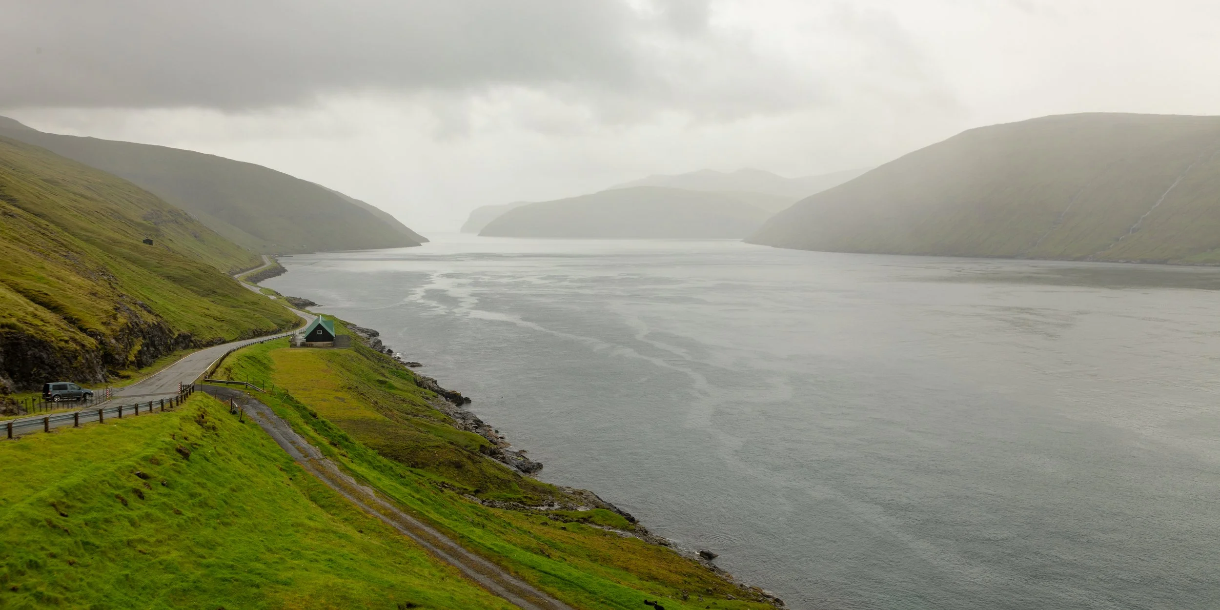  Back in Vágar, we looked back across to Streymoy after just having crossed the undersea tunnel 