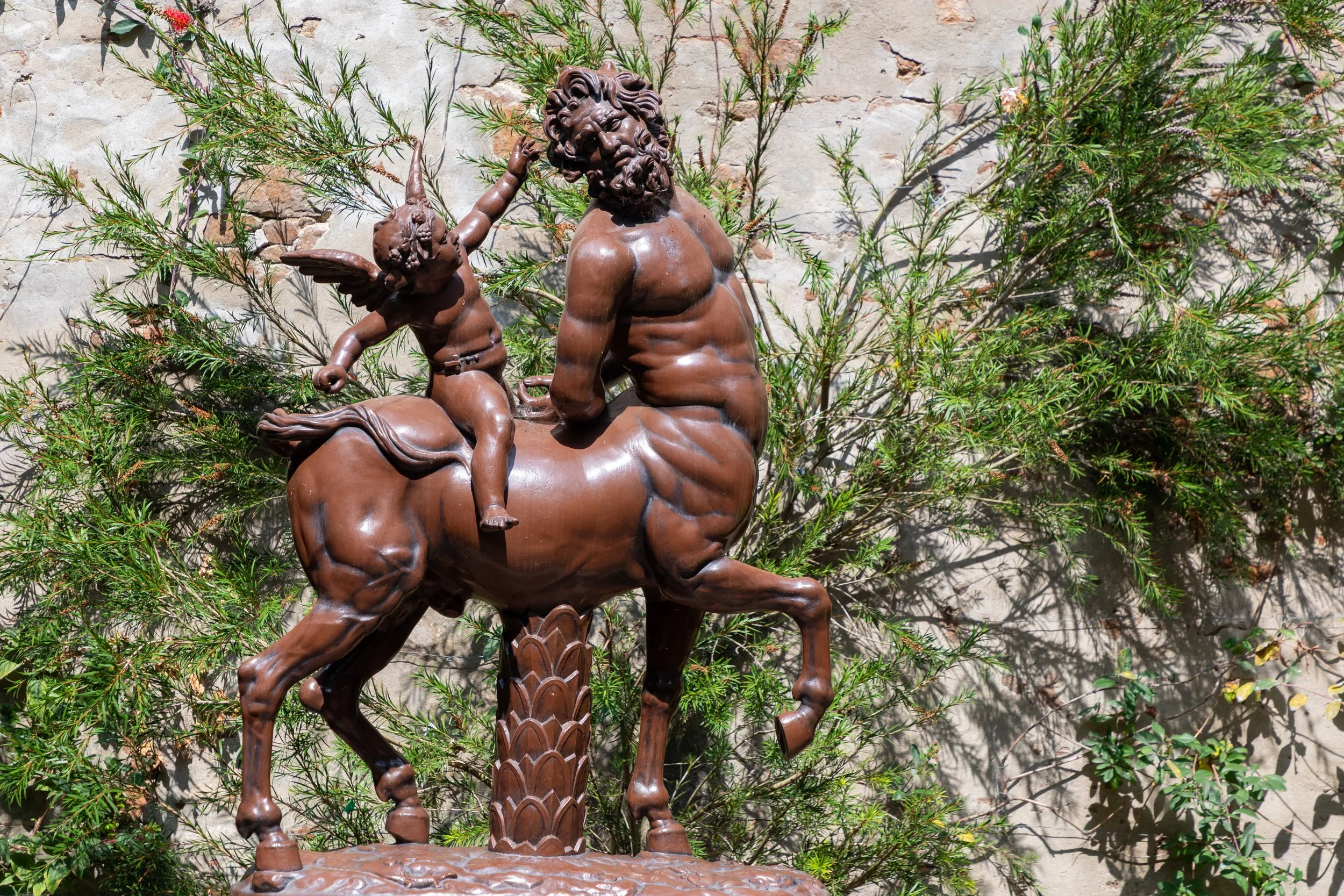  A bronze replica of the ancient Greco-Roman sculpture Centaur with Cupid 