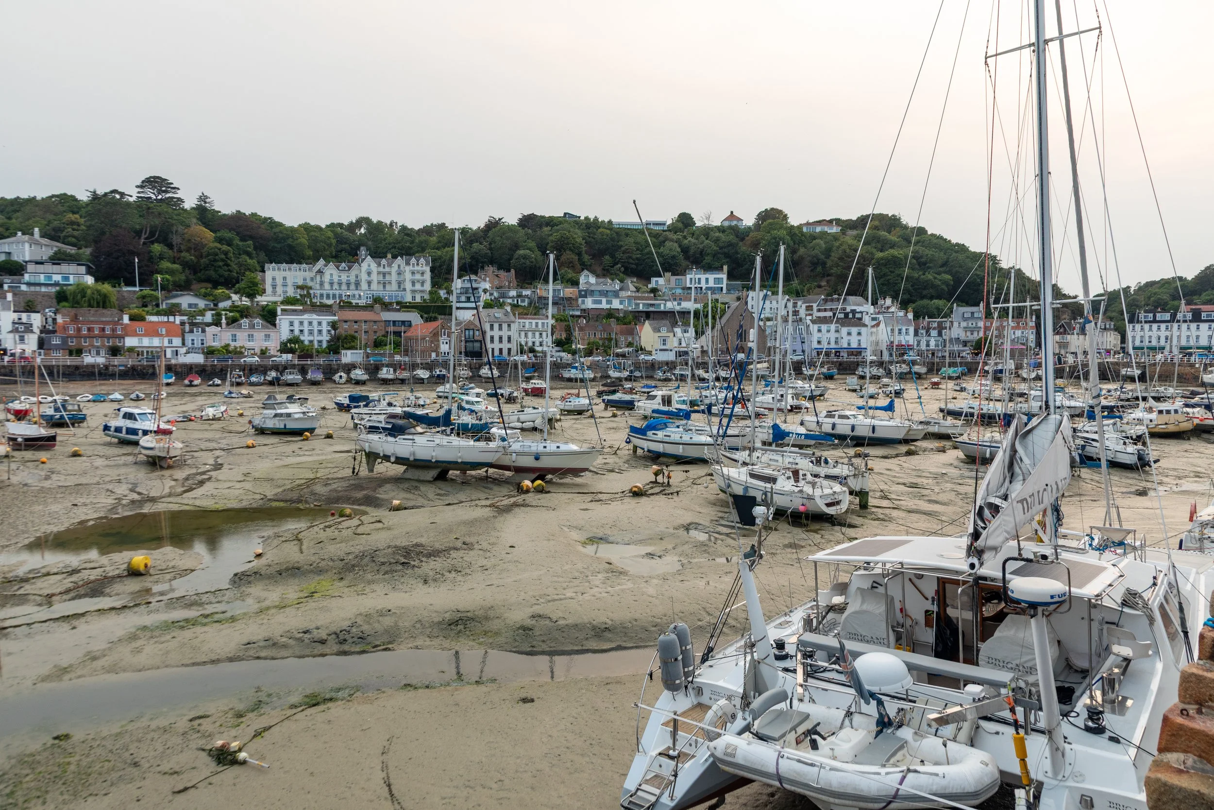  St. Aubins Harbour, now a temporary dry dock 
