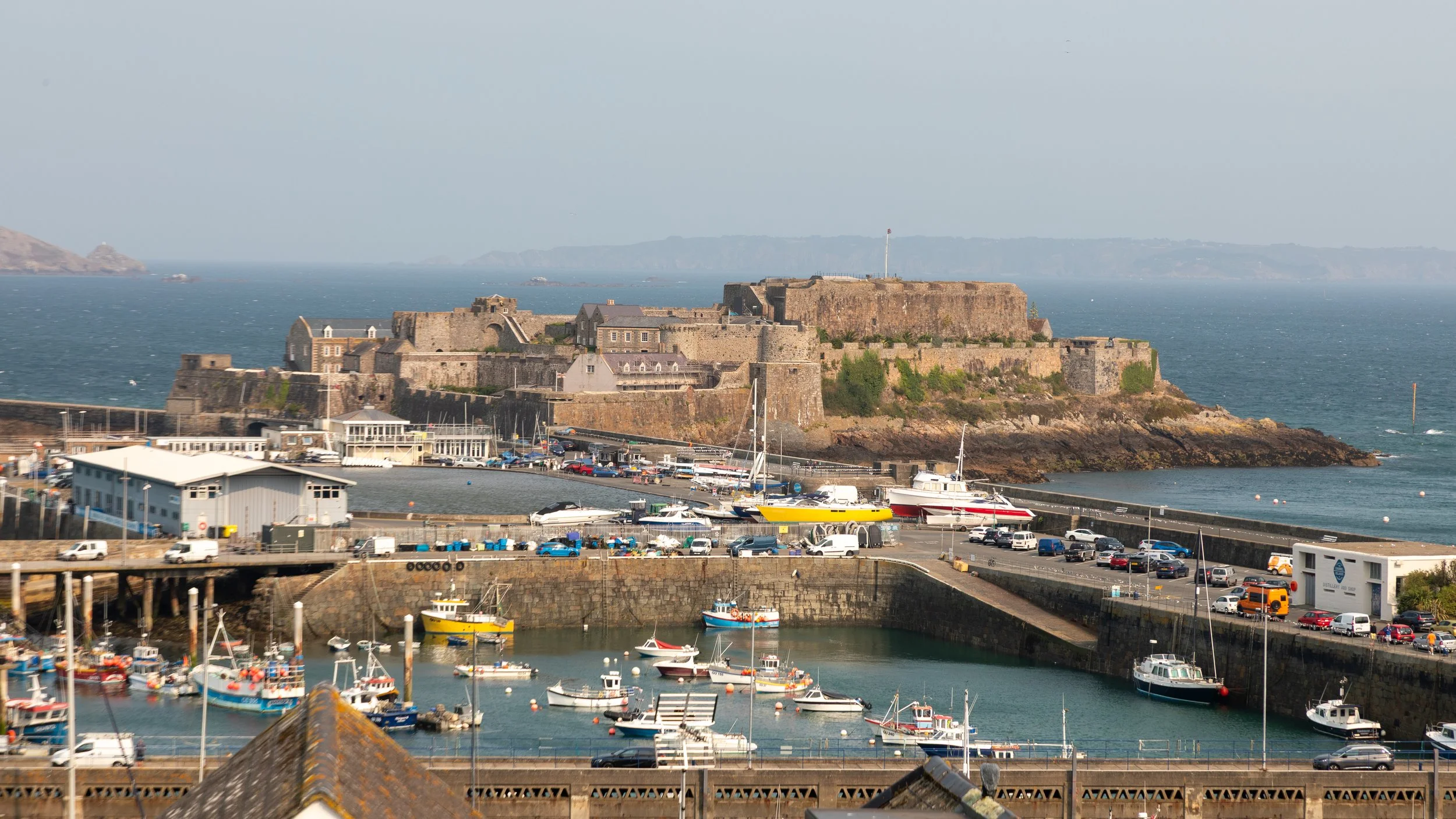  Looking down at Castle Cornet and the harbour  